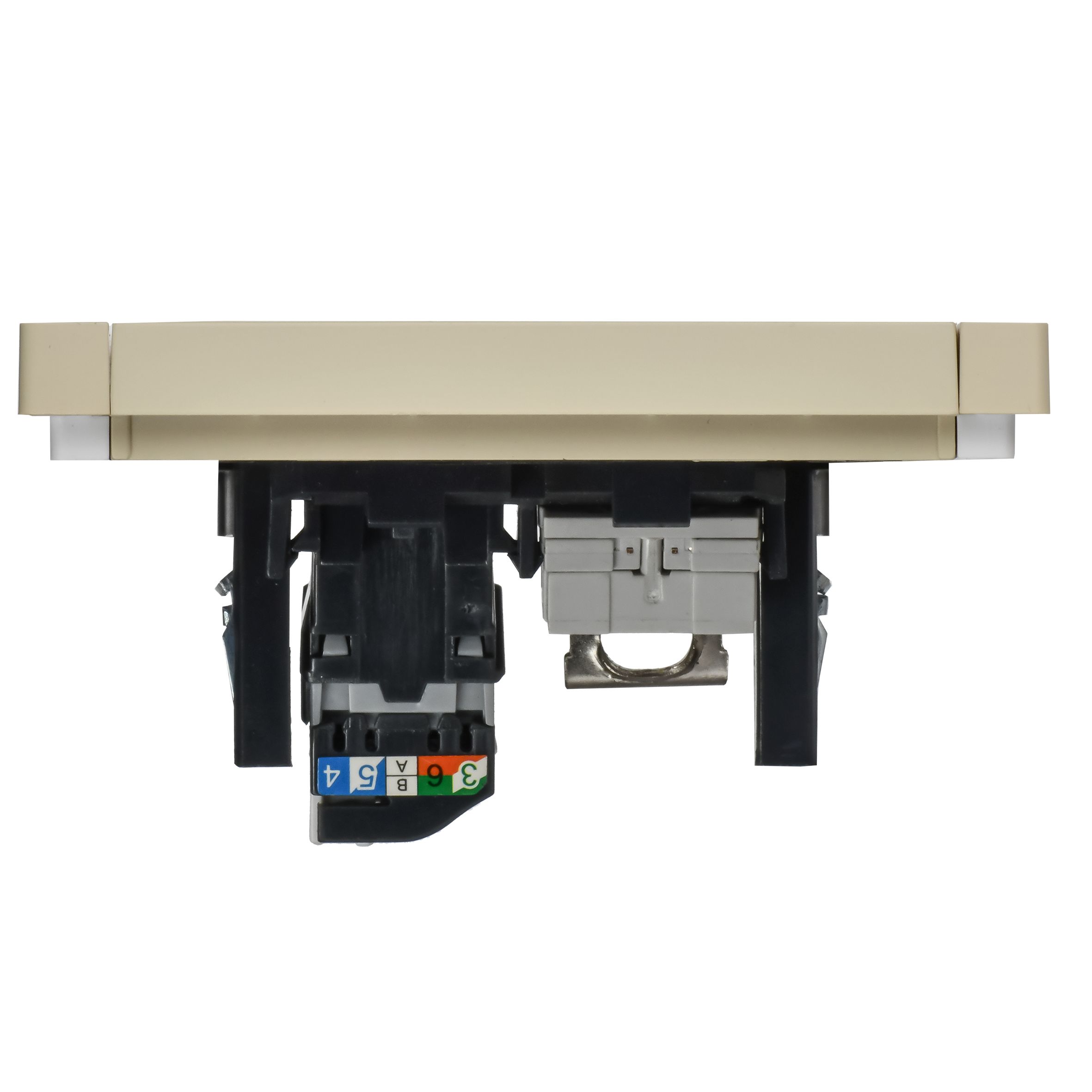 FORTE&PIANO Розетка двойная RJ11+RJ45 кат.5E FP435 ваниль IEK — фото