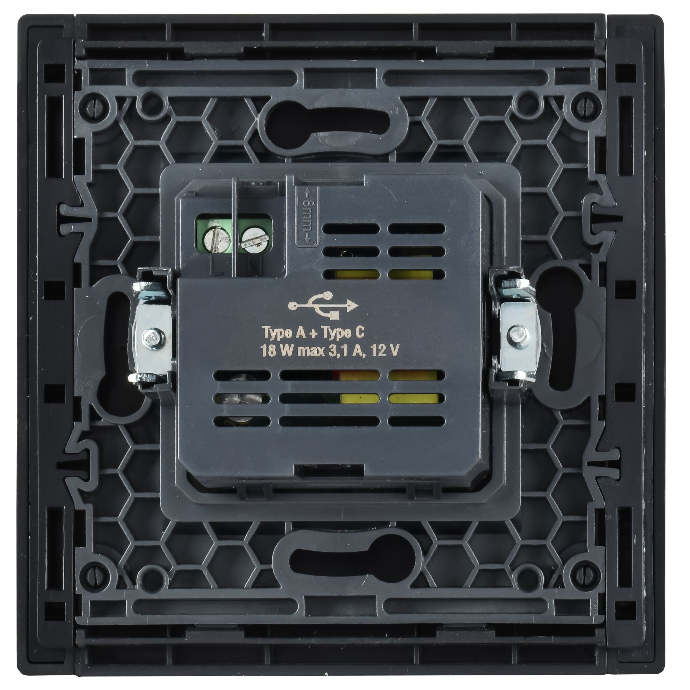 FORTE&PIANO Розетка USB A+C 18Вт FP151 черный IEK — фото