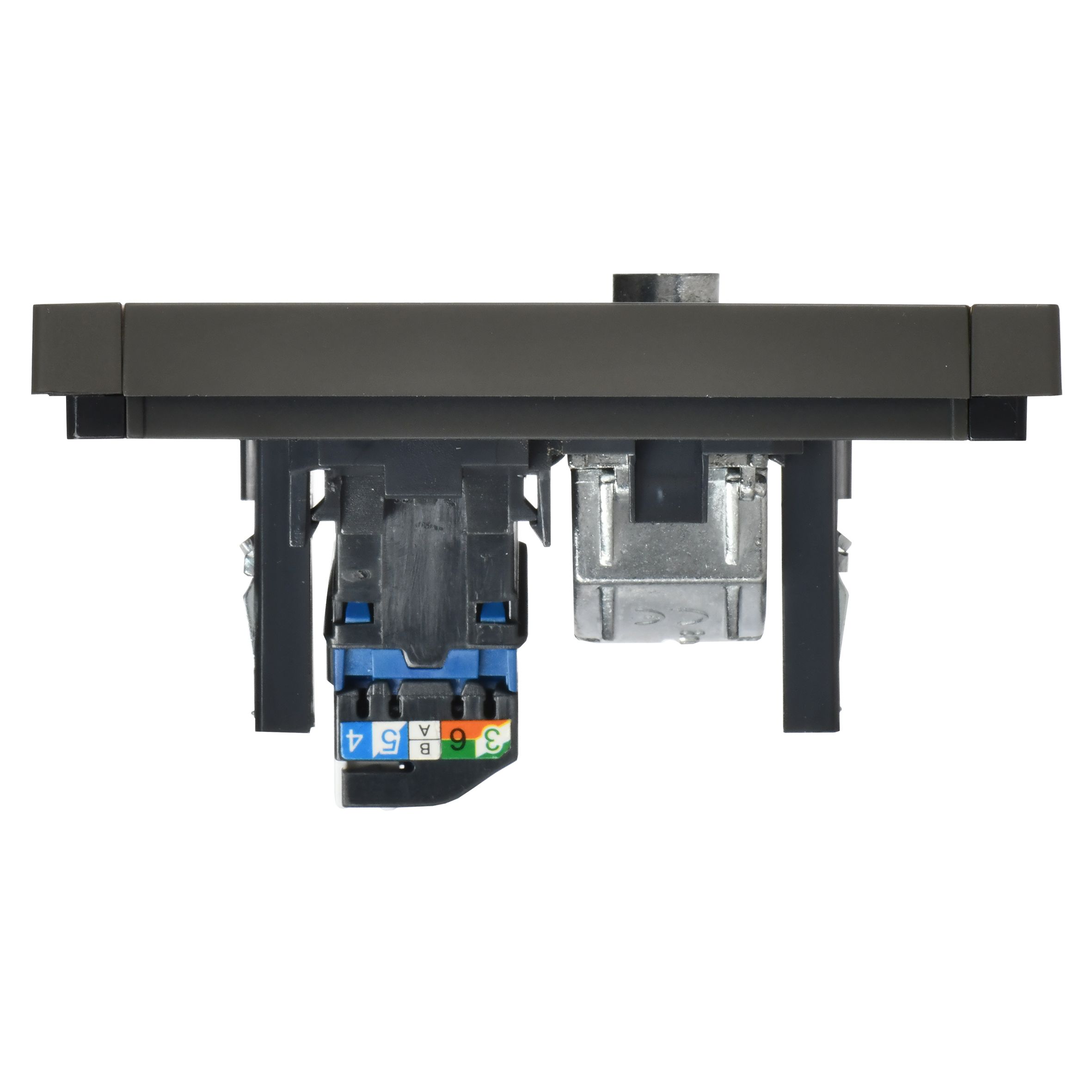 FORTE&PIANO Розетка двойная TV+RJ45 кат.6 FP337 серый IEK — фото