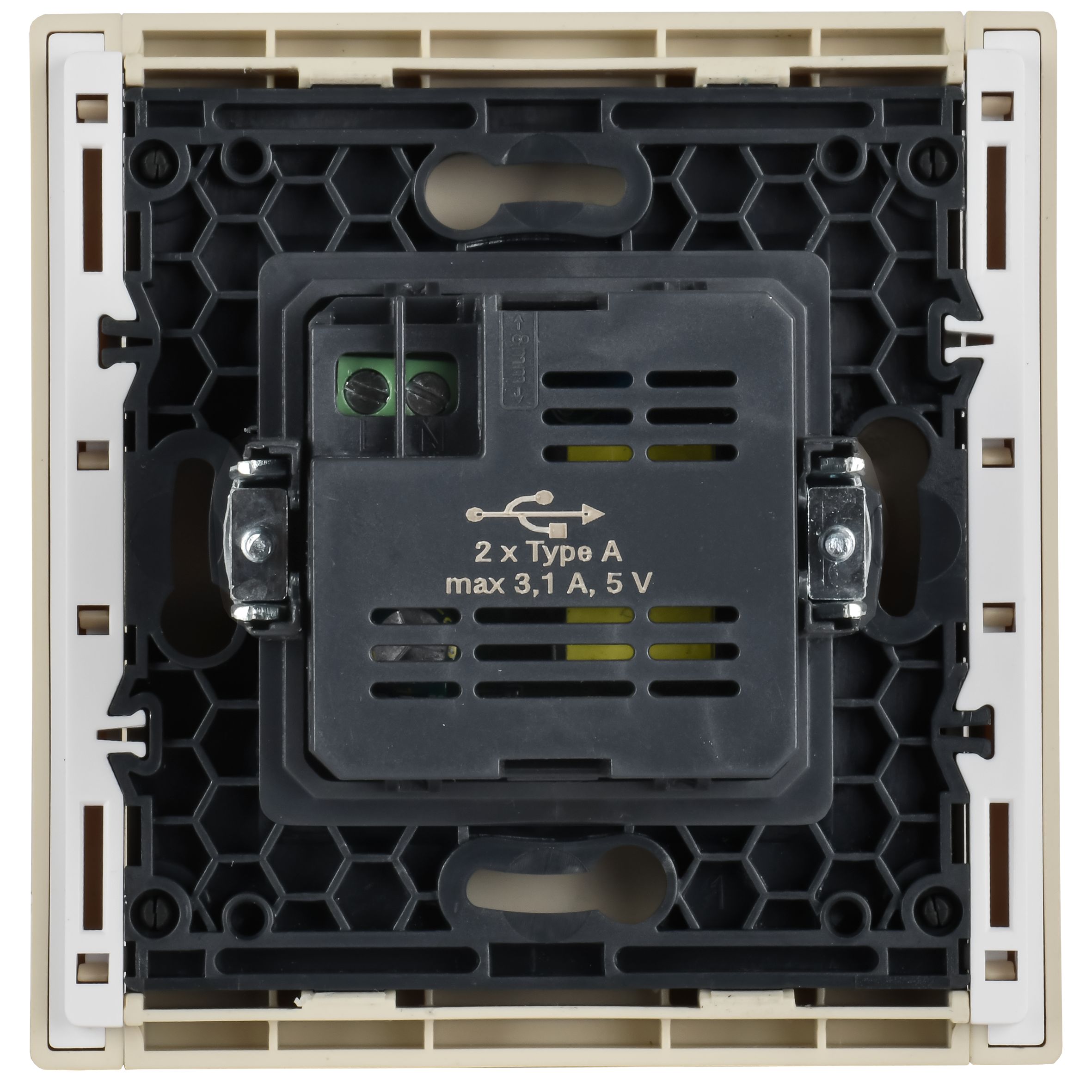 FORTE&PIANO Розетка USB A+A 3,1А FP449 ваниль IEK — фото