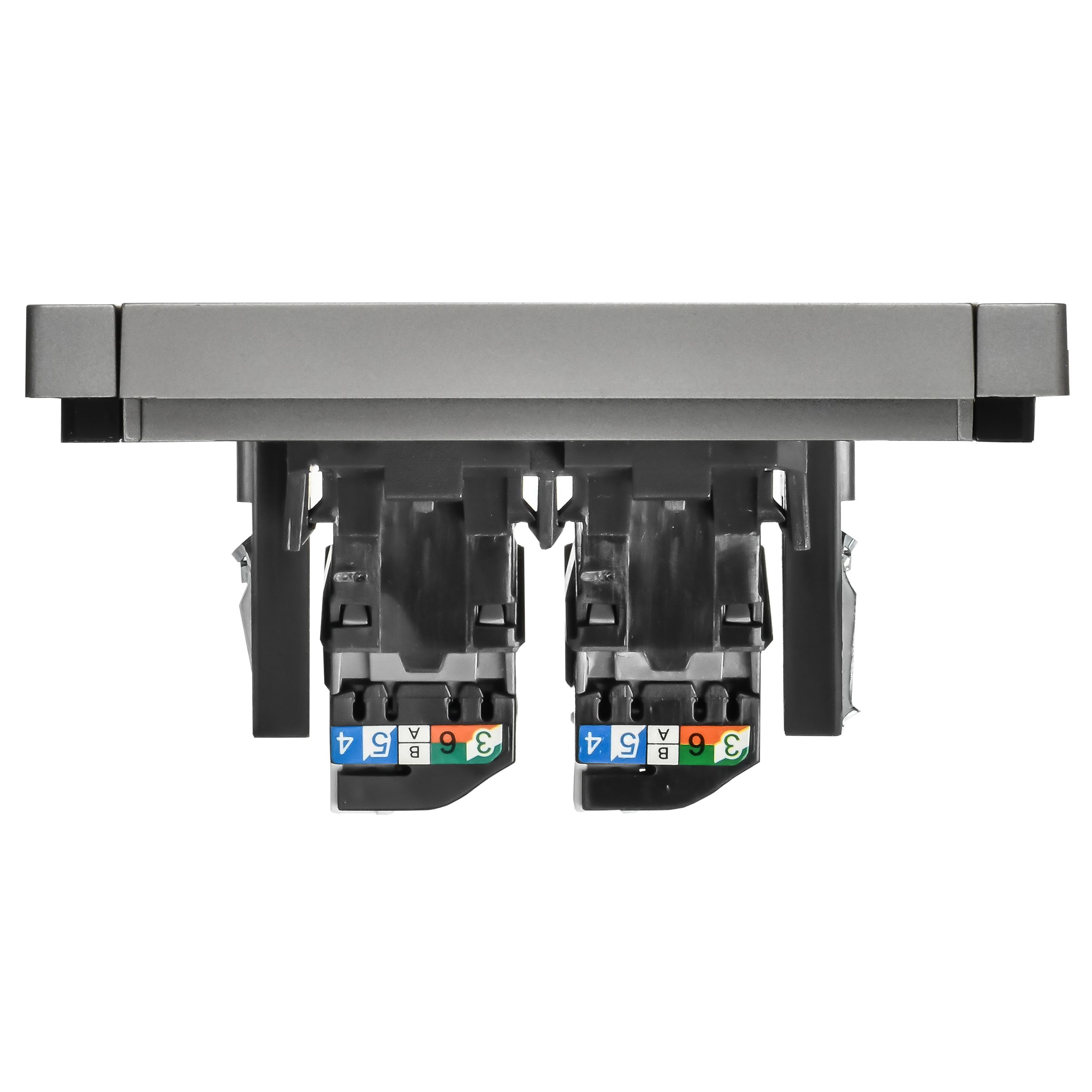 FORTE&PIANO Розетка компьютерная двойная RJ45 кат.5E FP533 сталь IEK — фото