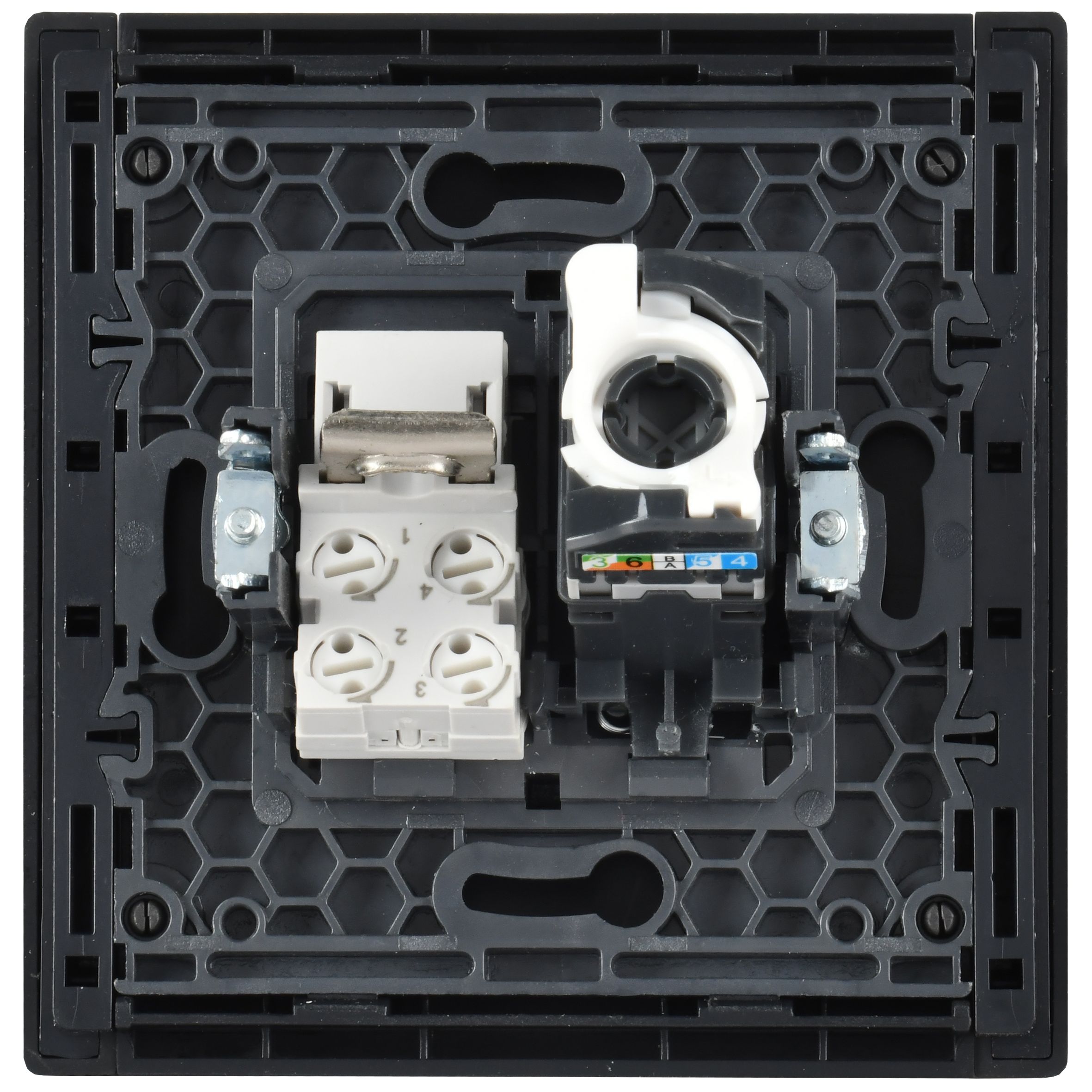 FORTE&PIANO Розетка двойная RJ11+RJ45 кат.5E FP135 черный IEK — фото