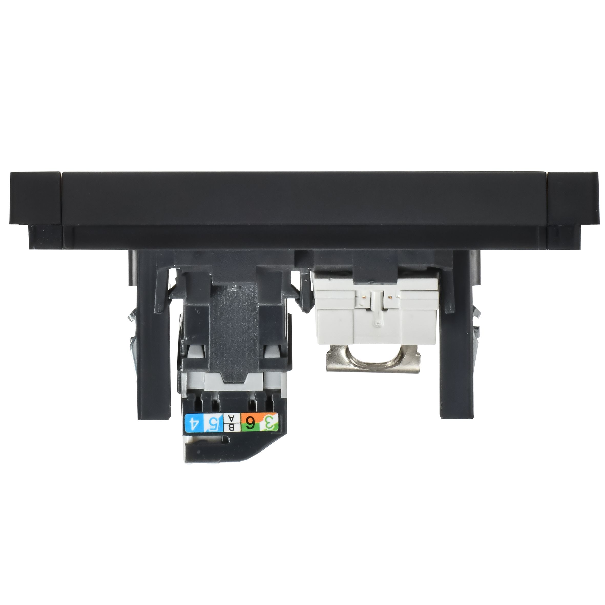FORTE&PIANO Розетка двойная RJ11+RJ45 кат.5E FP135 черный IEK — фото