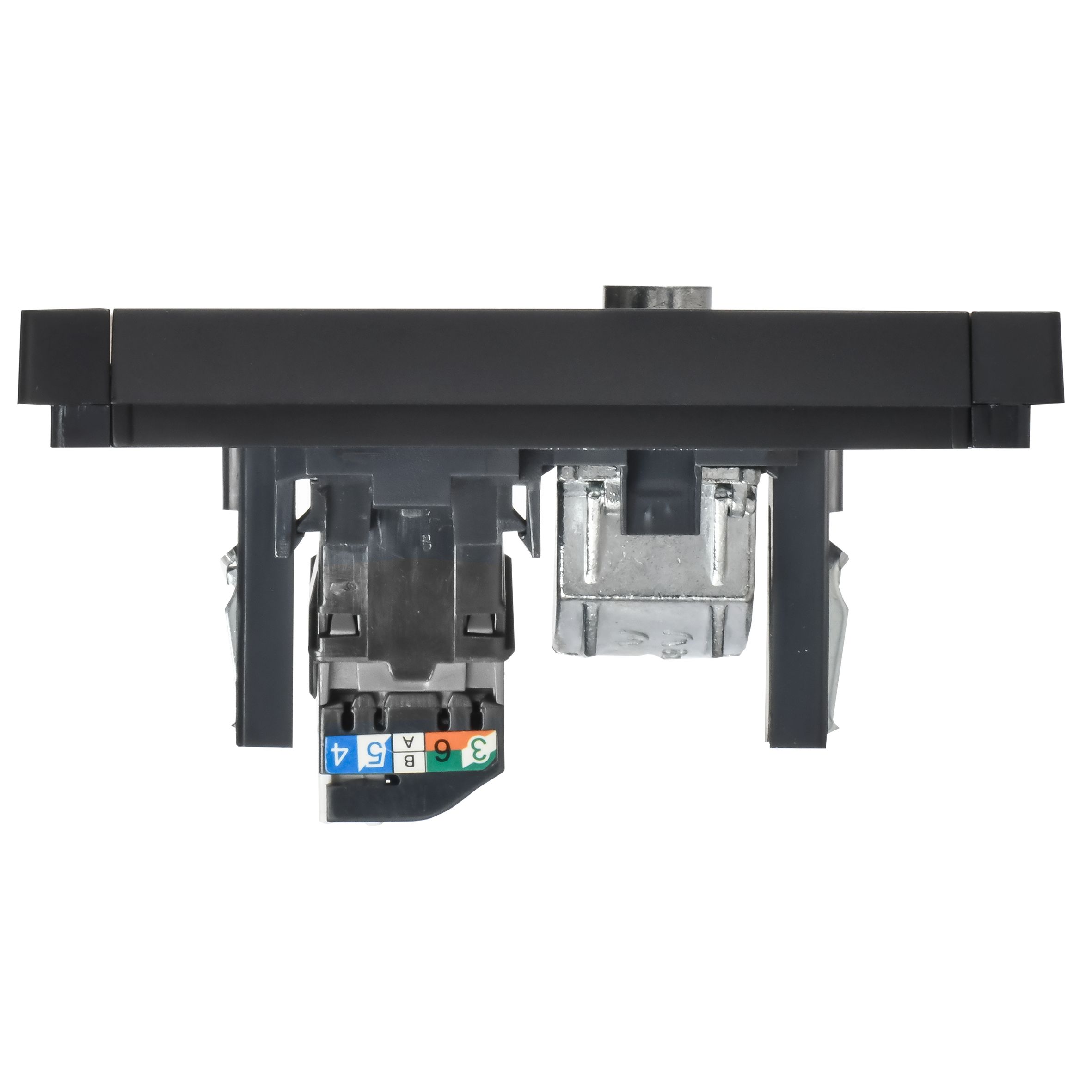 FORTE&PIANO Розетка двойная TV+RJ45 кат.5E FP136 черный IEK — фото