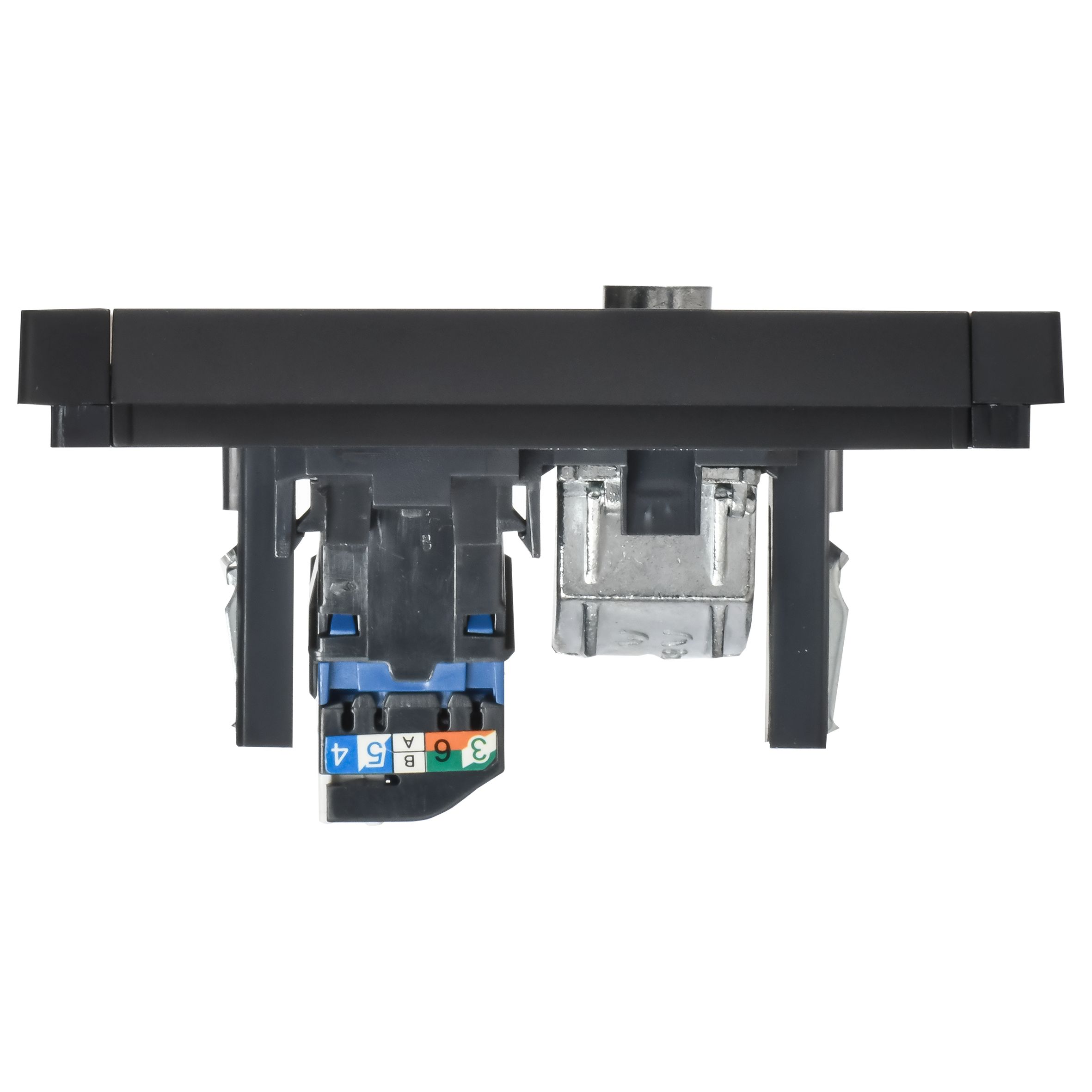 FORTE&PIANO Розетка двойная TV+RJ45 кат.6 FP137 черный IEK — фото
