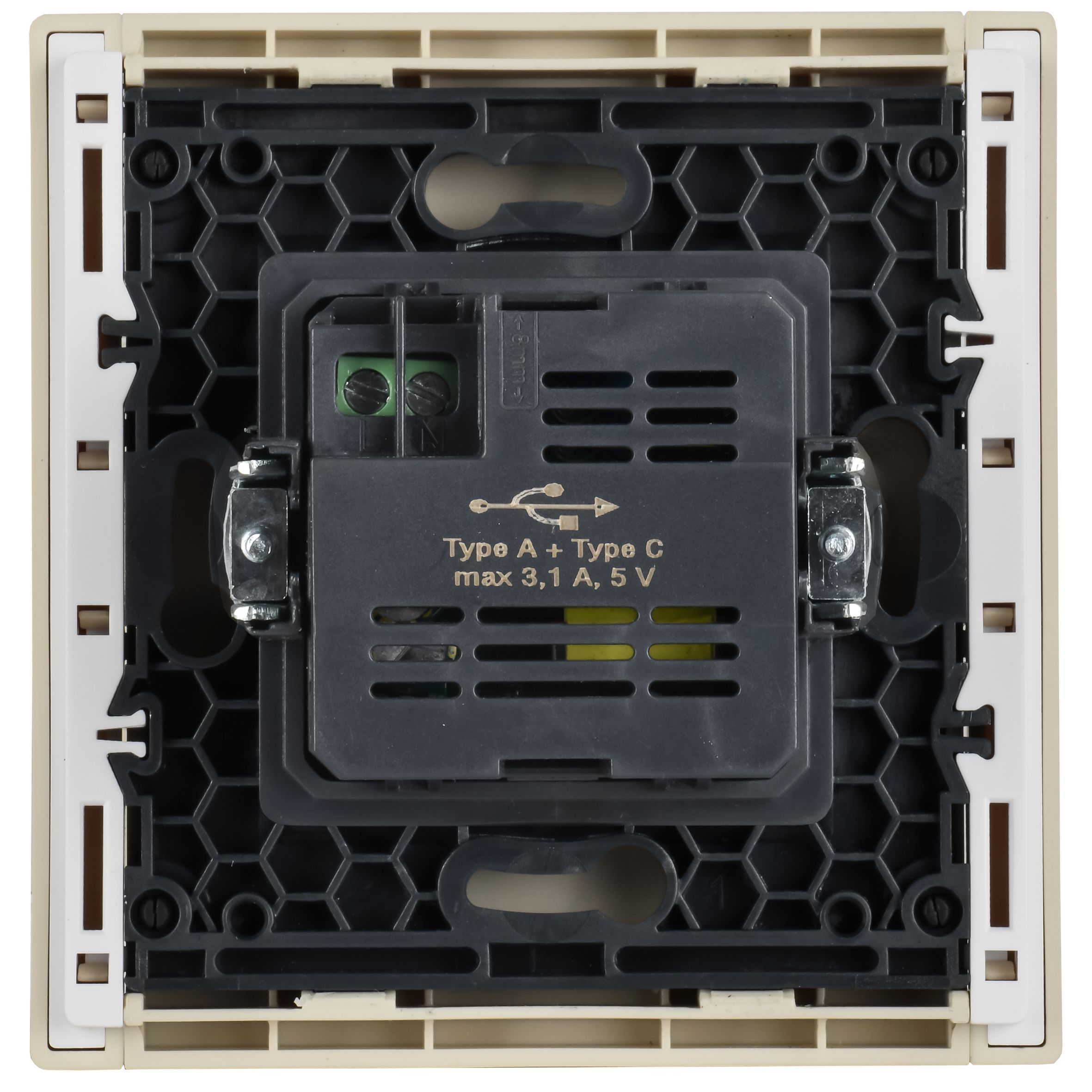 FORTE&PIANO Розетка USB A+C 3,1А FP450 ваниль IEK — фото