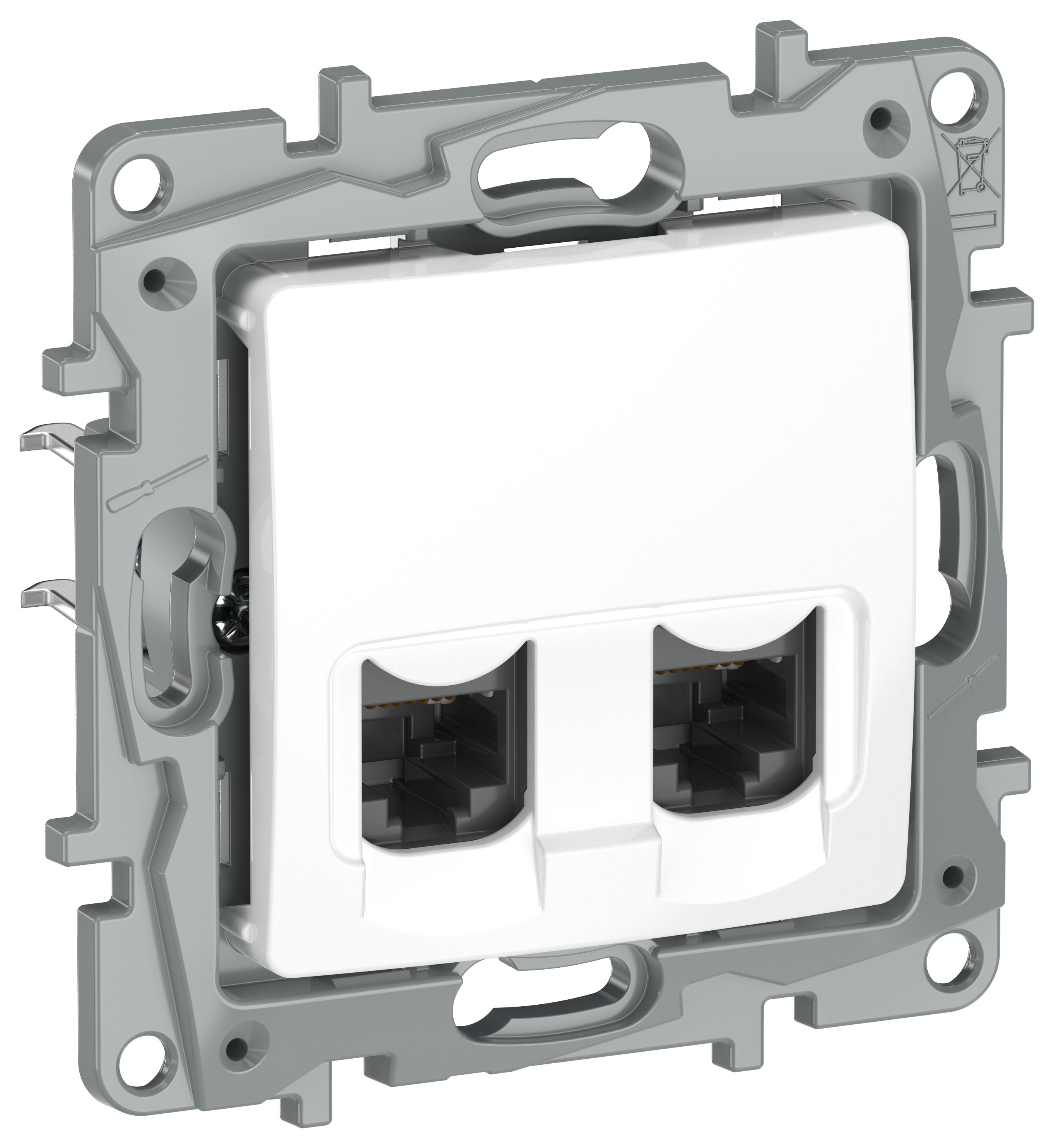 IEKETIKA Розетка компьютерная двойная RJ45 категория 5Е UTP 6722551 белый IEK