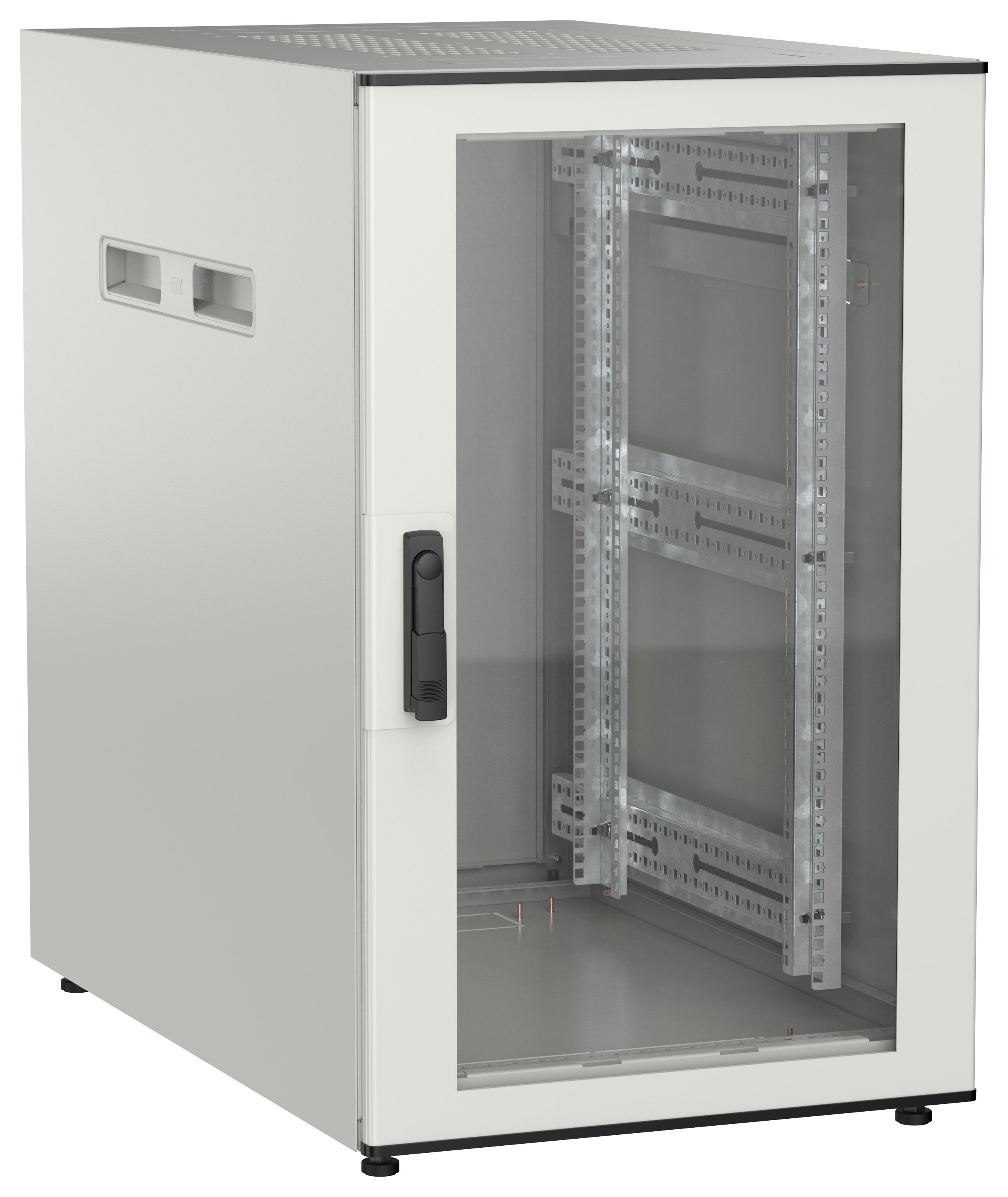 ITK UNITBOX N Шкаф сетевой 19" напольный 18U 600х1000мм стеклянная передняя дверь серый