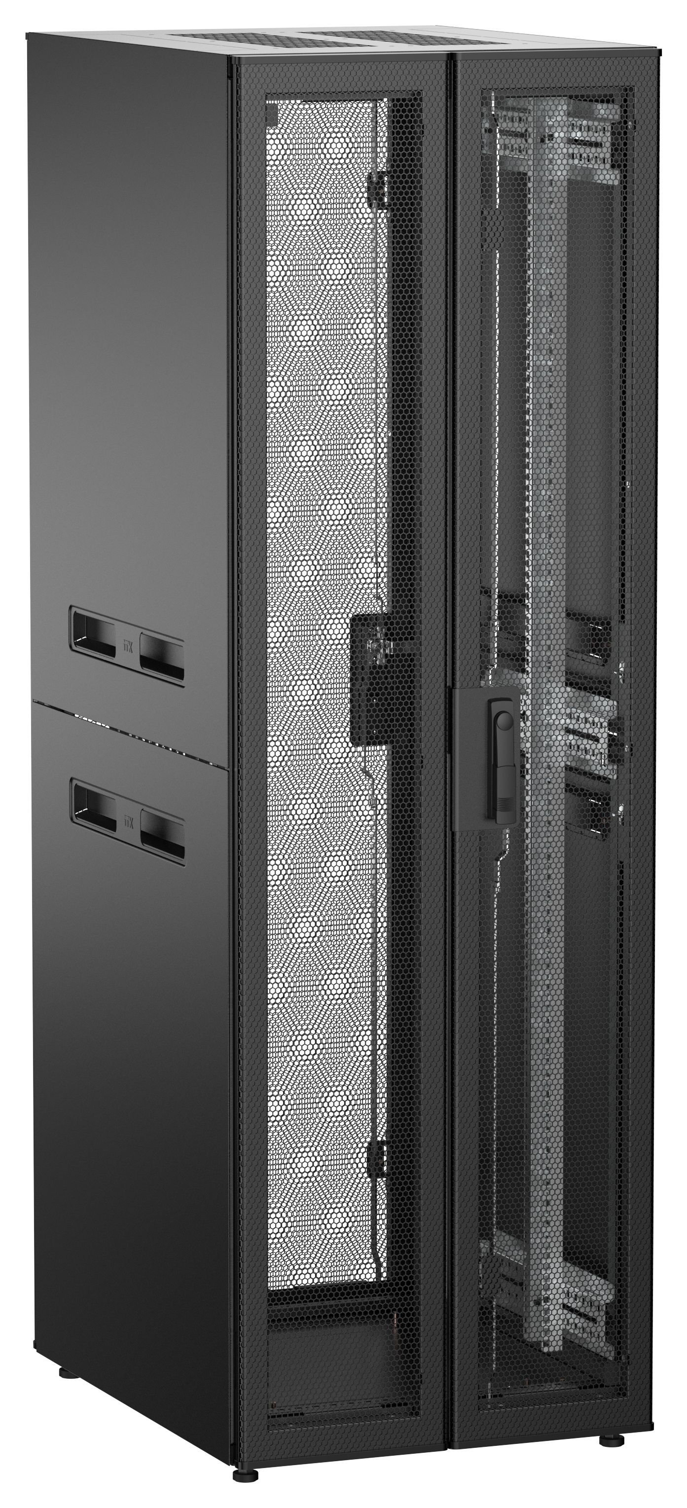 ITK UNITBOX N Шкаф сетевой 19" напольный 38U 600х800мм двери перфорированная металлическая двустворчатая перфорированная черный