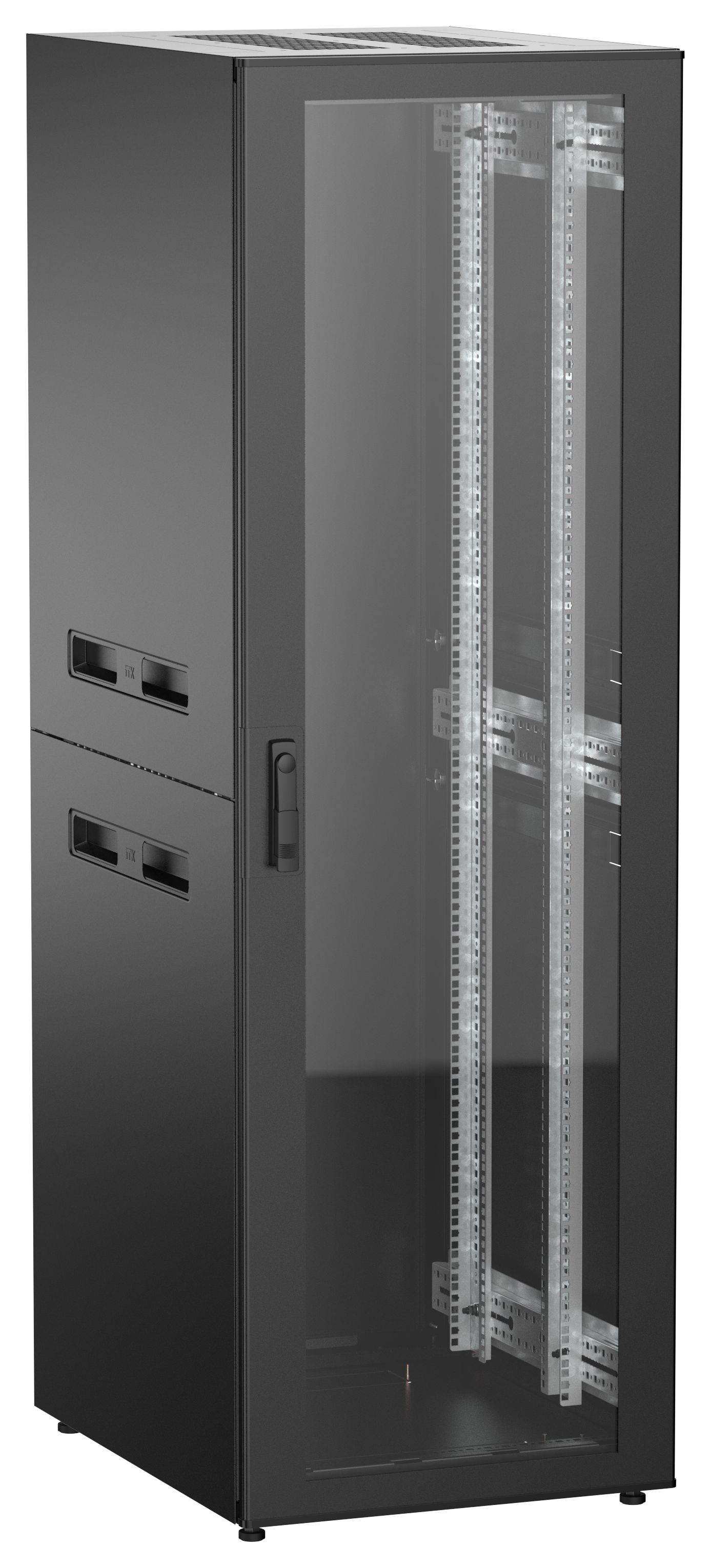 ITK UNITBOX N Шкаф сетевой 19" напольный 38U 600х800мм стеклянная передняя дверь черный