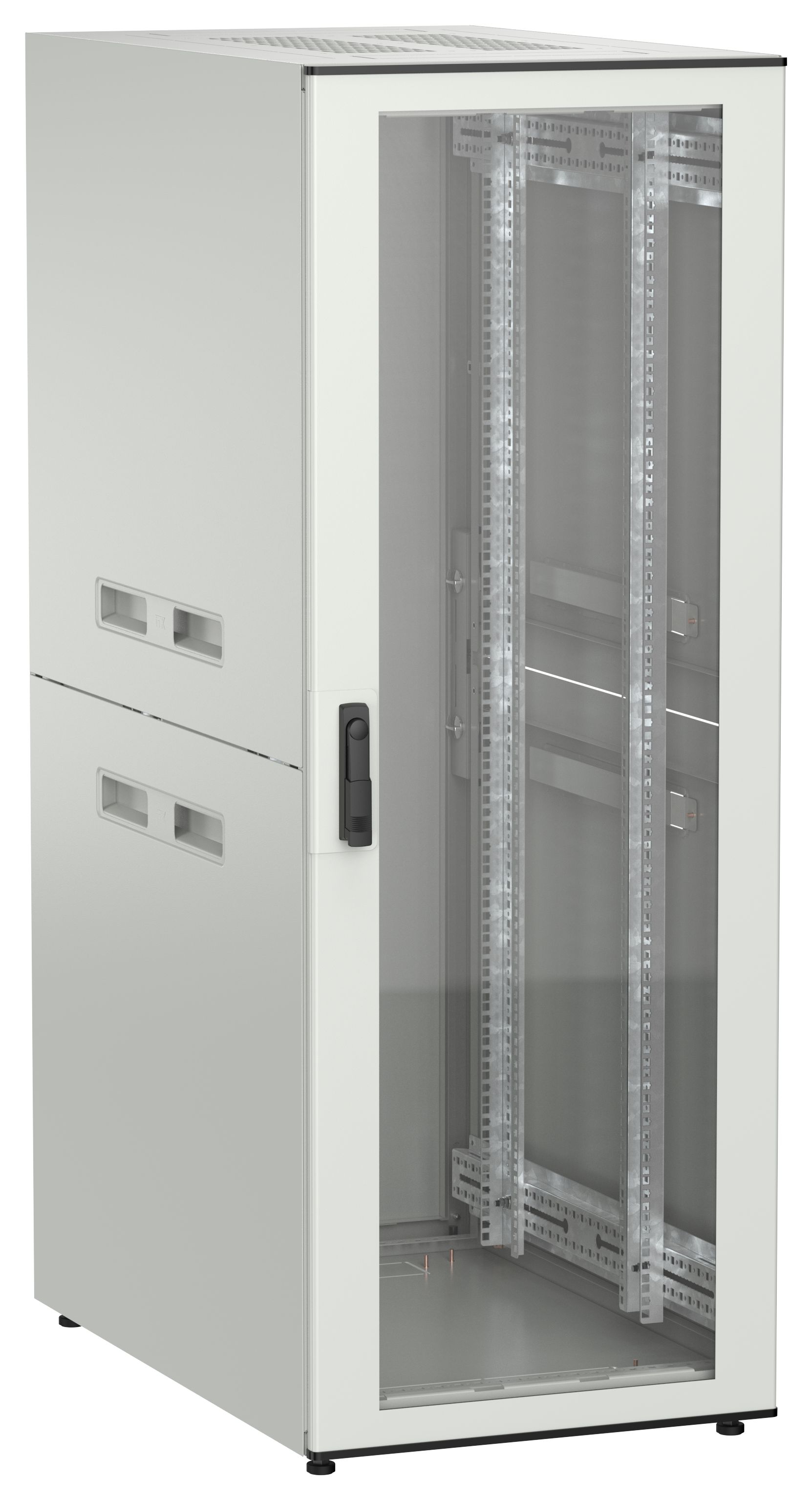 ITK UNITBOX N Шкаф сетевой 19" напольный 33U 600х1000мм стеклянная передняя дверь серый