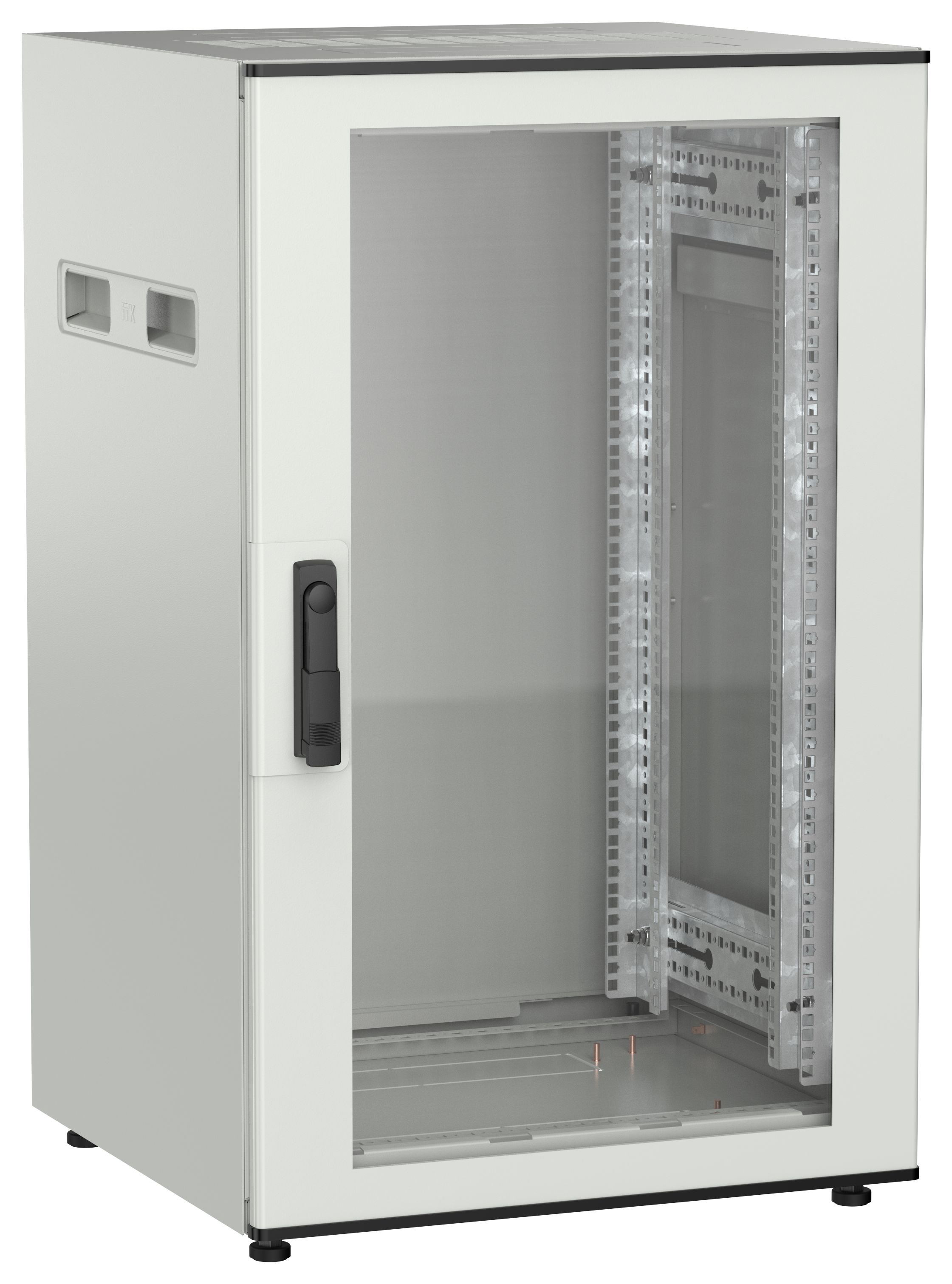 ITK UNITBOX N Шкаф сетевой 19" напольный 18U 600х600мм стеклянная передняя дверь серый