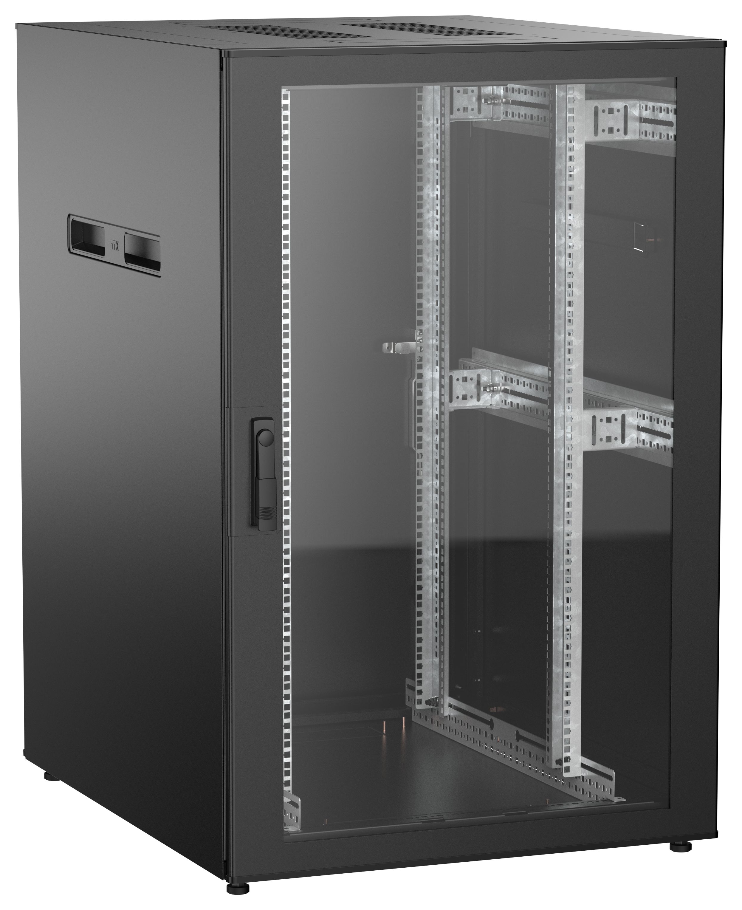 ITK UNITBOX N Шкаф сетевой 19" напольный 24U 800х1000мм стеклянная передняя дверь задняя металлическая черный