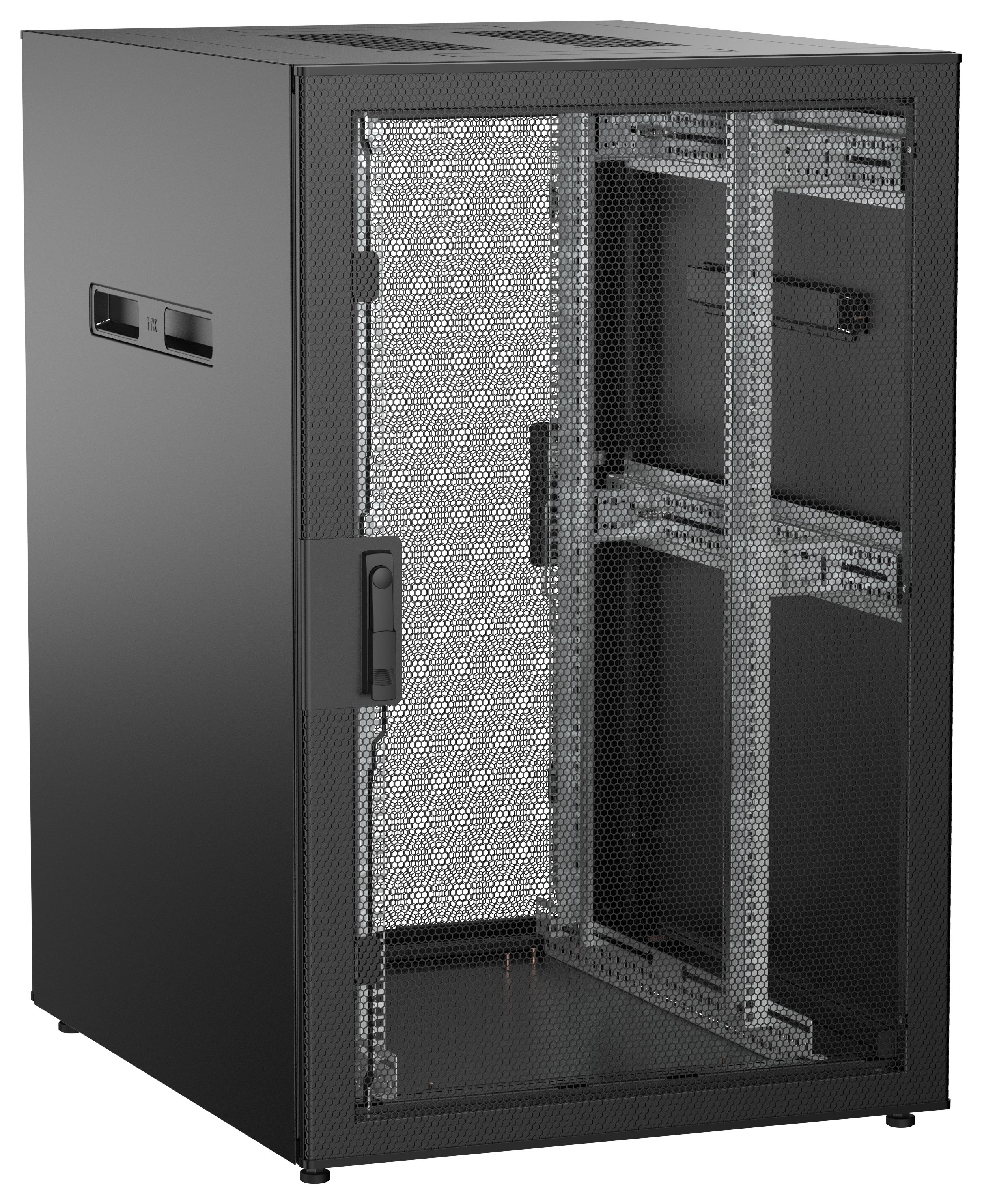 ITK UNITBOX N Шкаф сетевой 19" напольный 24U 800х1000мм перфорированная передняя дверь задняя перфорированная черный
