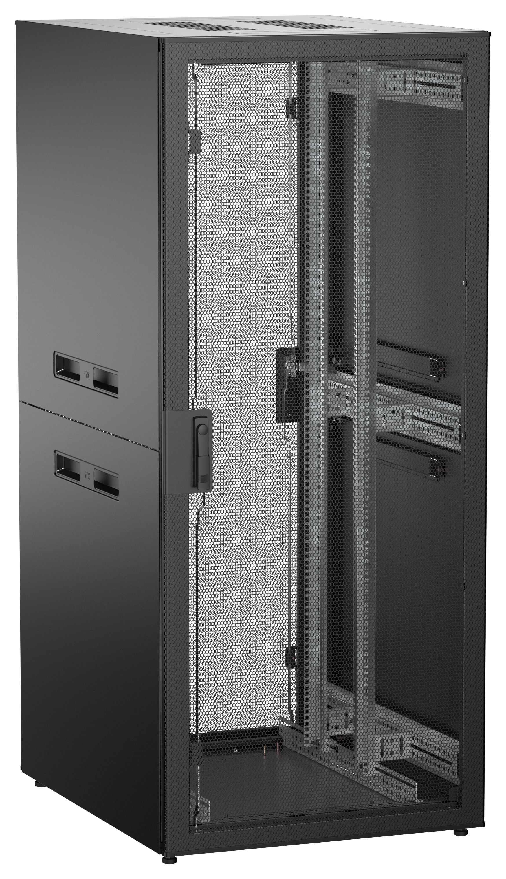 ITK UNITBOX N Шкаф сетевой 19" напольный 38U 800х1000мм перфорированная передняя дверь задняя перфорированная черный