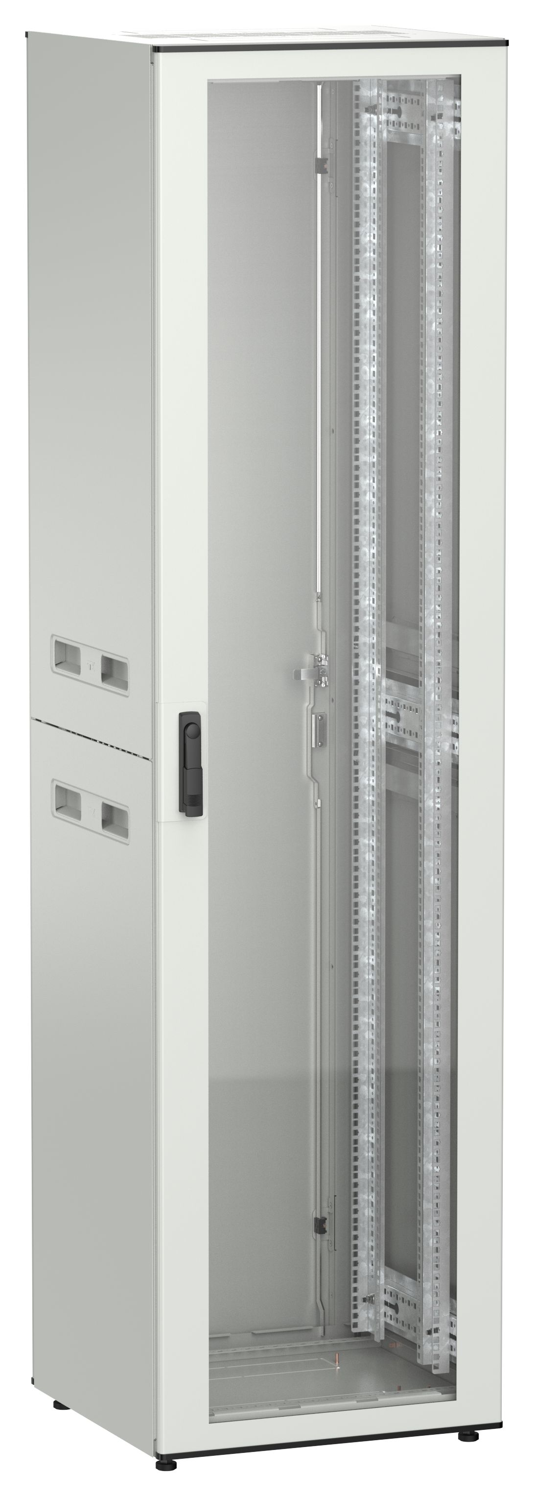 ITK UNITBOX N Шкаф сетевой 19" напольный 47U 600х600мм стеклянная передняя дверь задняя металлическая серый
