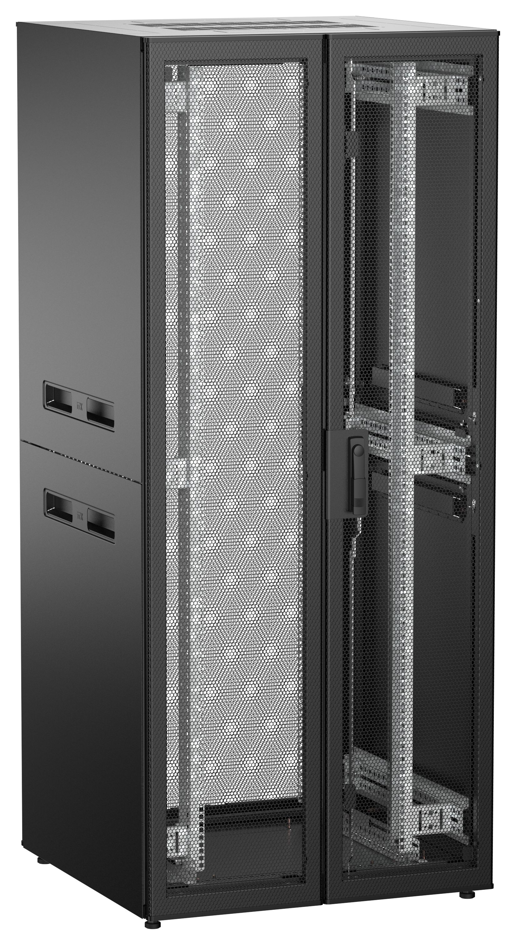 ITK UNITBOX N Шкаф сетевой 19" напольный 38U 800х800мм двери перфорированная металлическая двустворчатая перфорированная черный