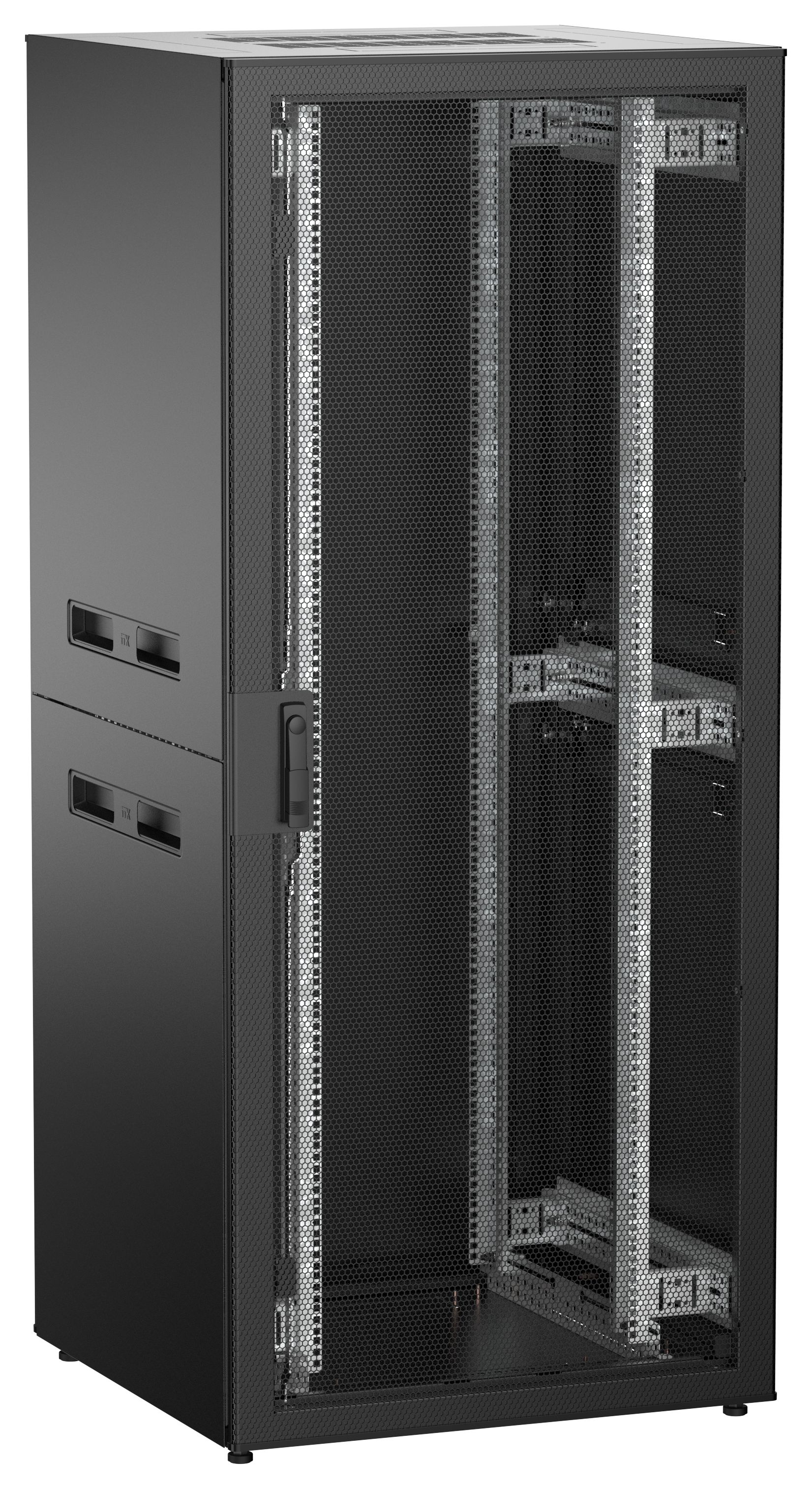 ITK UNITBOX N Шкаф сетевой 19" напольный 38U 800х800мм перфорированная передняя дверь задняя металлическая черный