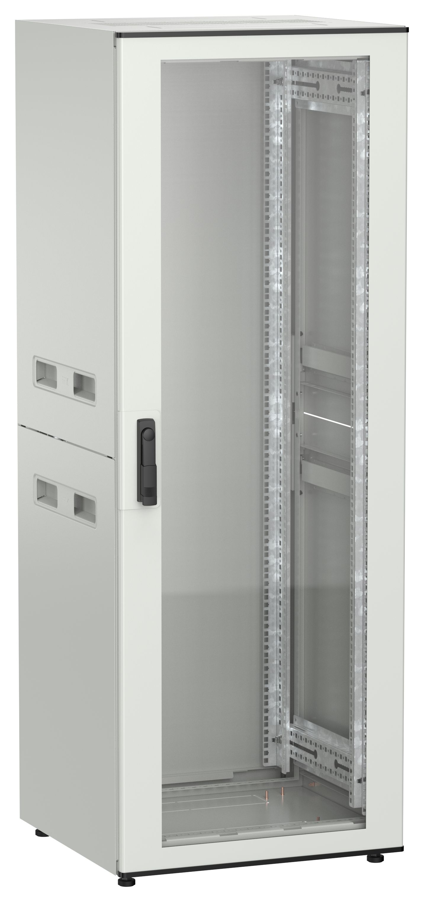 ITK UNITBOX N Шкаф сетевой 19" напольный 33U 600х600мм стеклянная передняя дверь серый