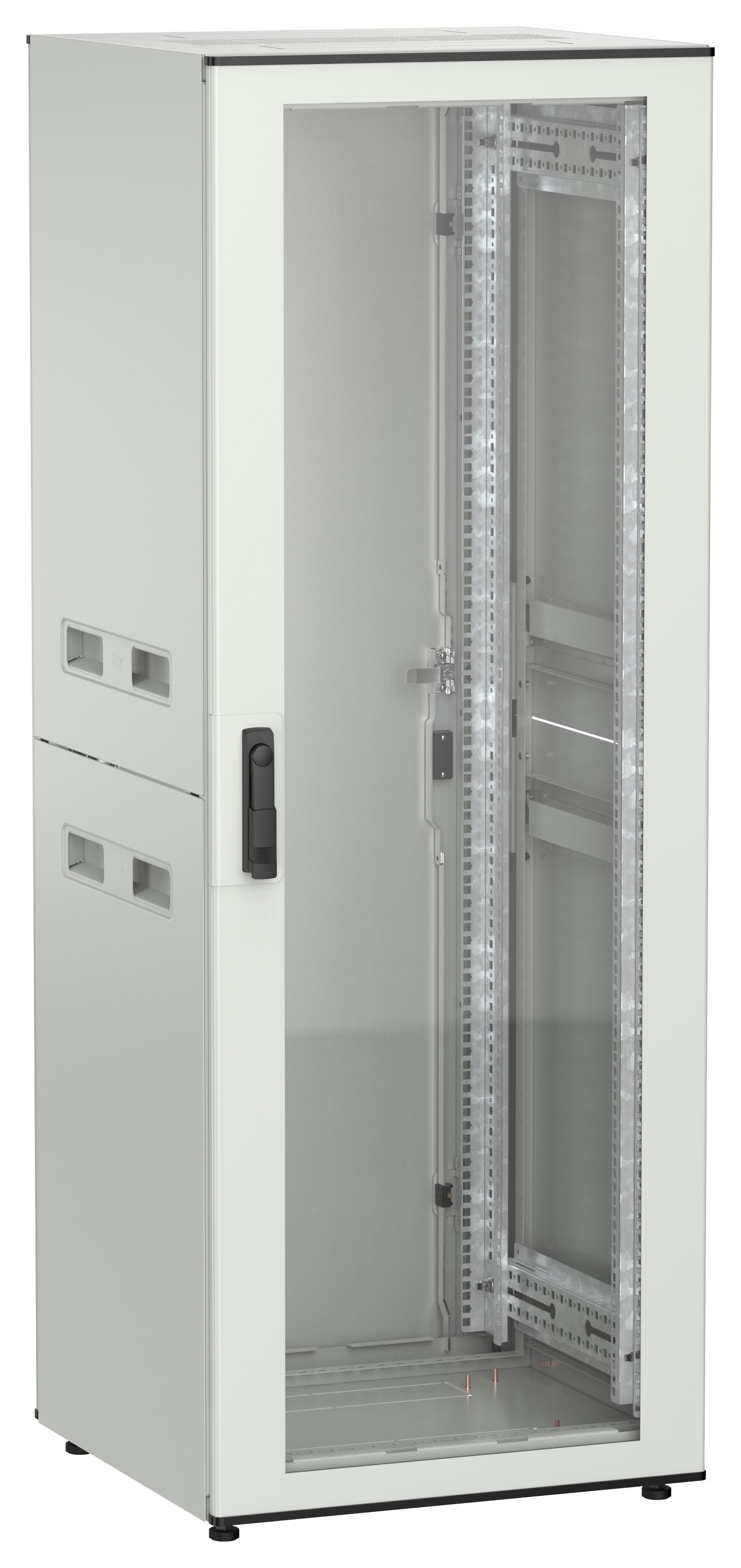 ITK UNITBOX N Шкаф сетевой 19" напольный 33U 600х600мм стеклянная передняя дверь задняя металлическая серый