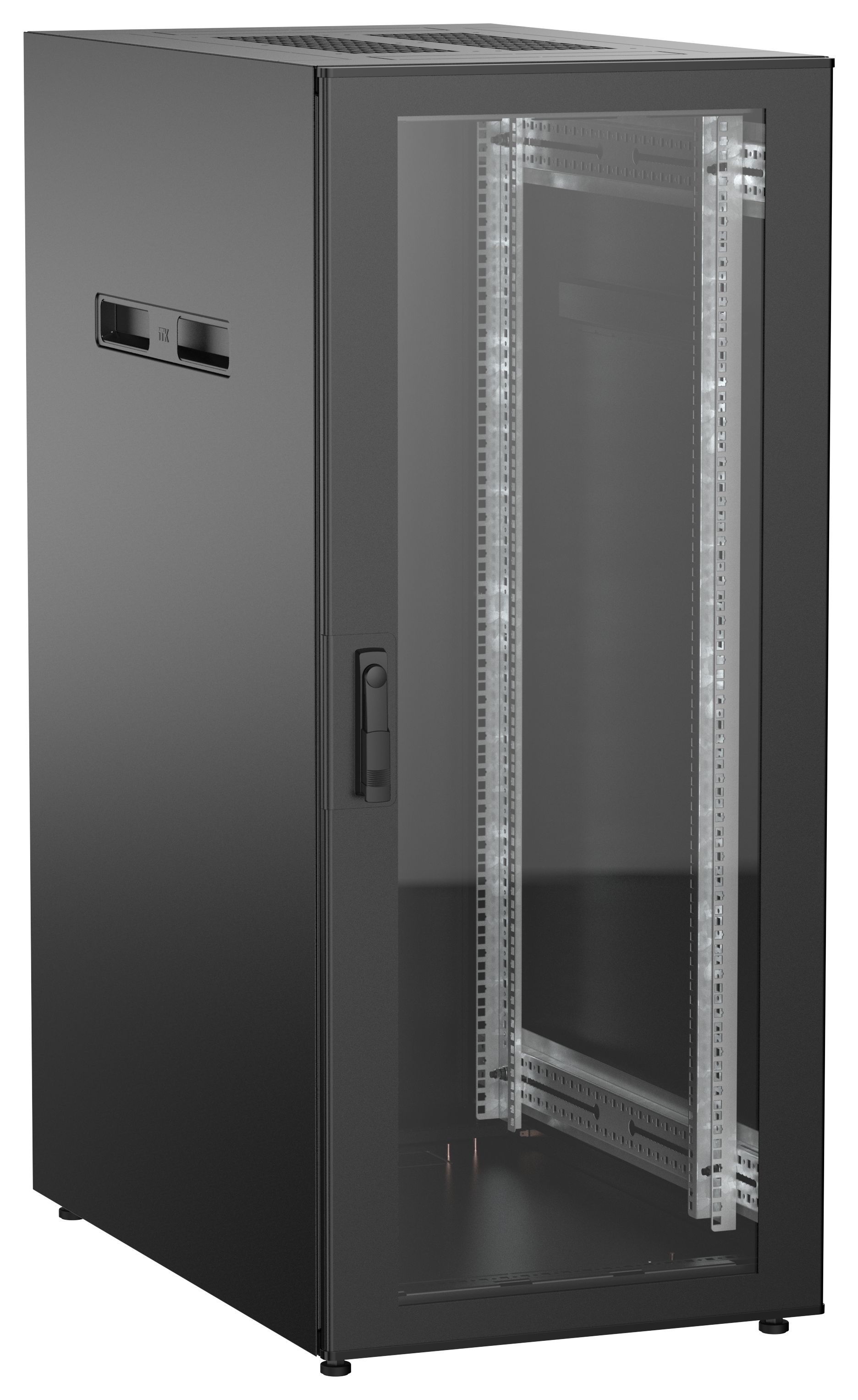 ITK UNITBOX N Шкаф сетевой 19" напольный 28U 600х1000мм стеклянная передняя дверь черный