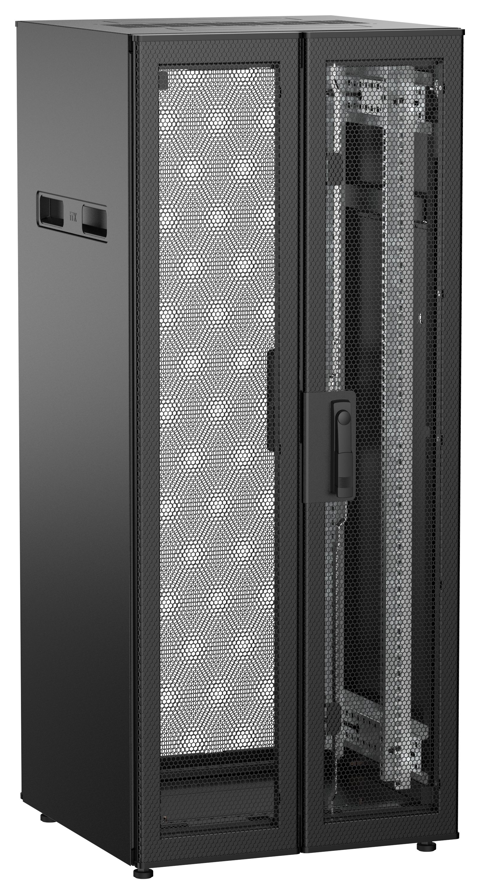 ITK UNITBOX N Шкаф сетевой 19" напольный 28U 600х600мм двери перфорированная металлическая двустворчатая перфорированная черный