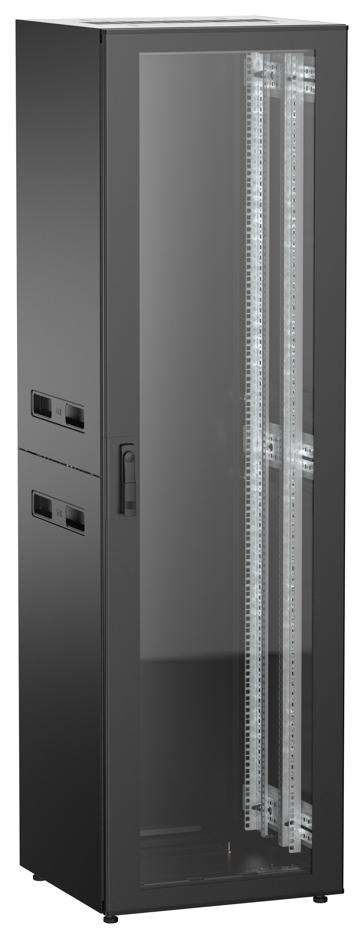ITK UNITBOX N Шкаф сетевой 19" напольный 42U 600х600мм стеклянная передняя дверь черный