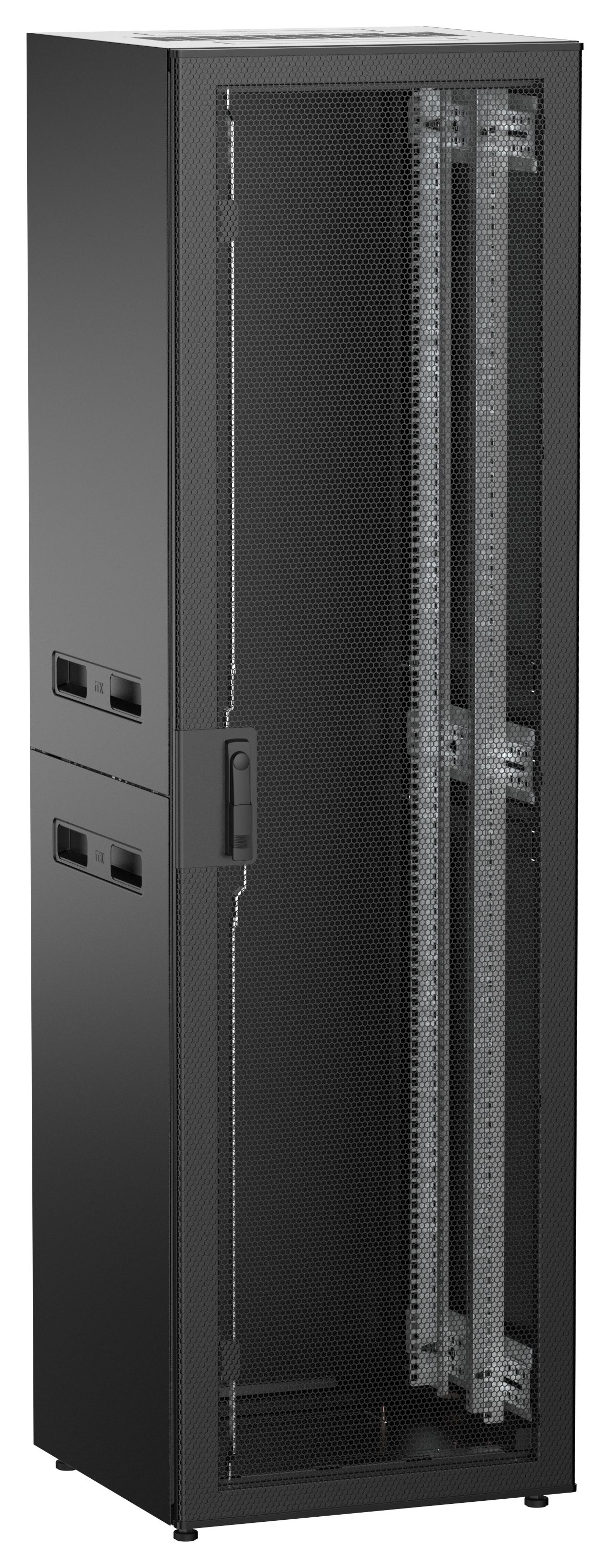 ITK UNITBOX N Шкаф сетевой 19" напольный 42U 600х600мм перфорированная передняя дверь черный