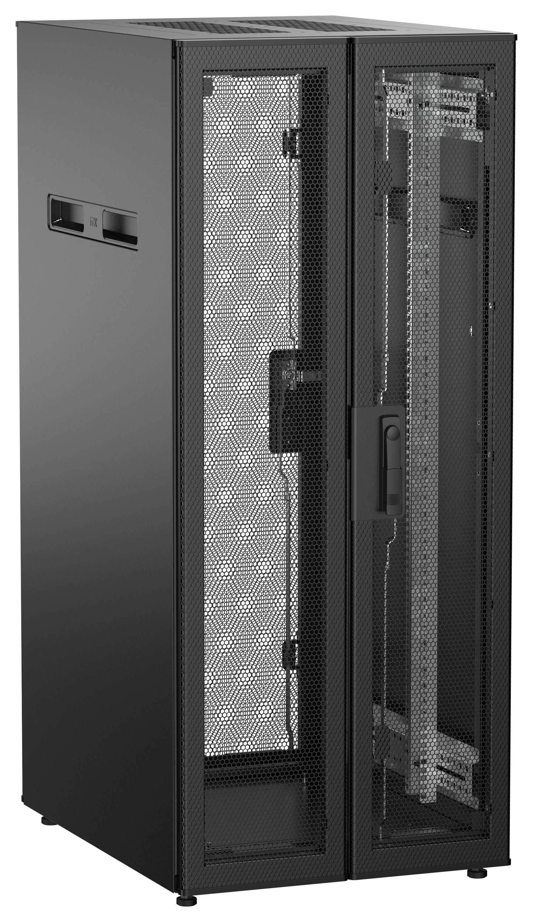 ITK UNITBOX N Шкаф сетевой 19" напольный 28U 600х800мм двери перфорированная металлическая двустворчатая перфорированная черный