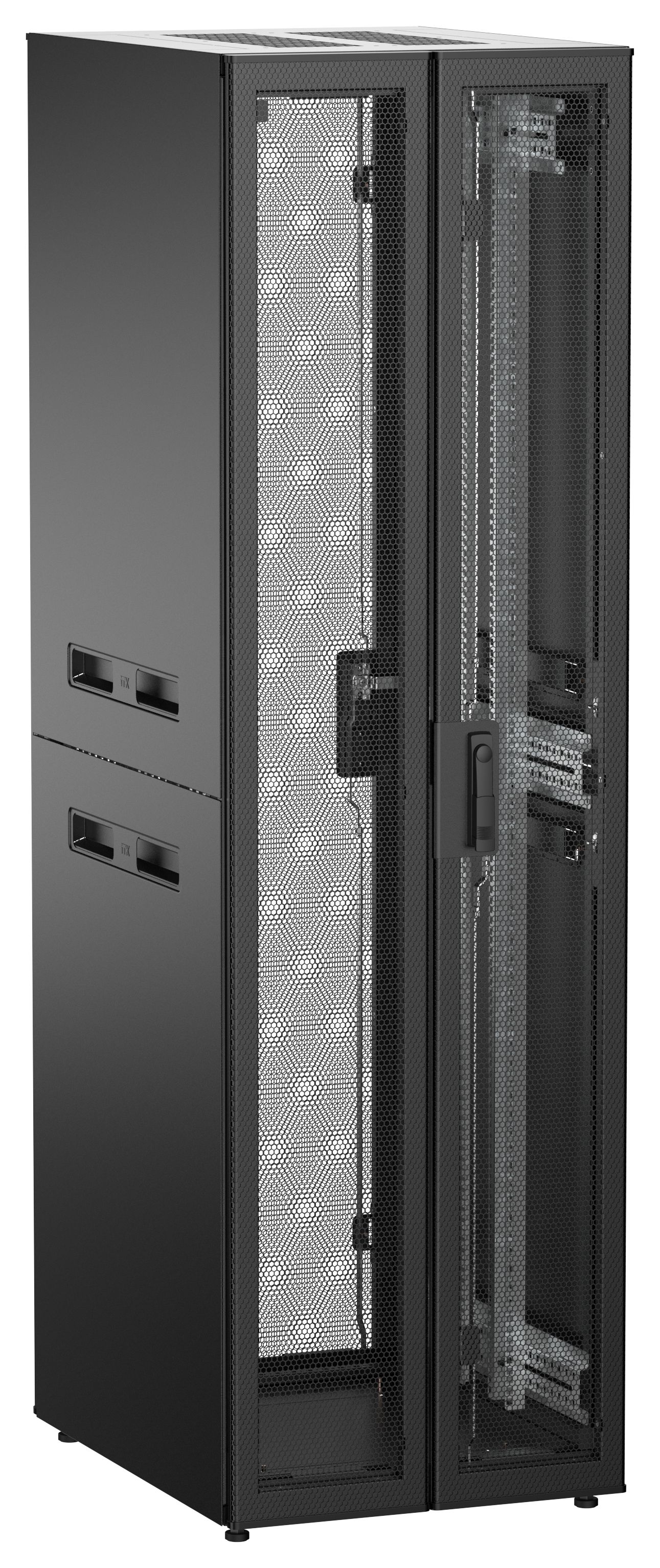 ITK UNITBOX N Шкаф сетевой 19" напольный 42U 600х800мм двери перфорированная металлическая двустворчатая перфорированная черный