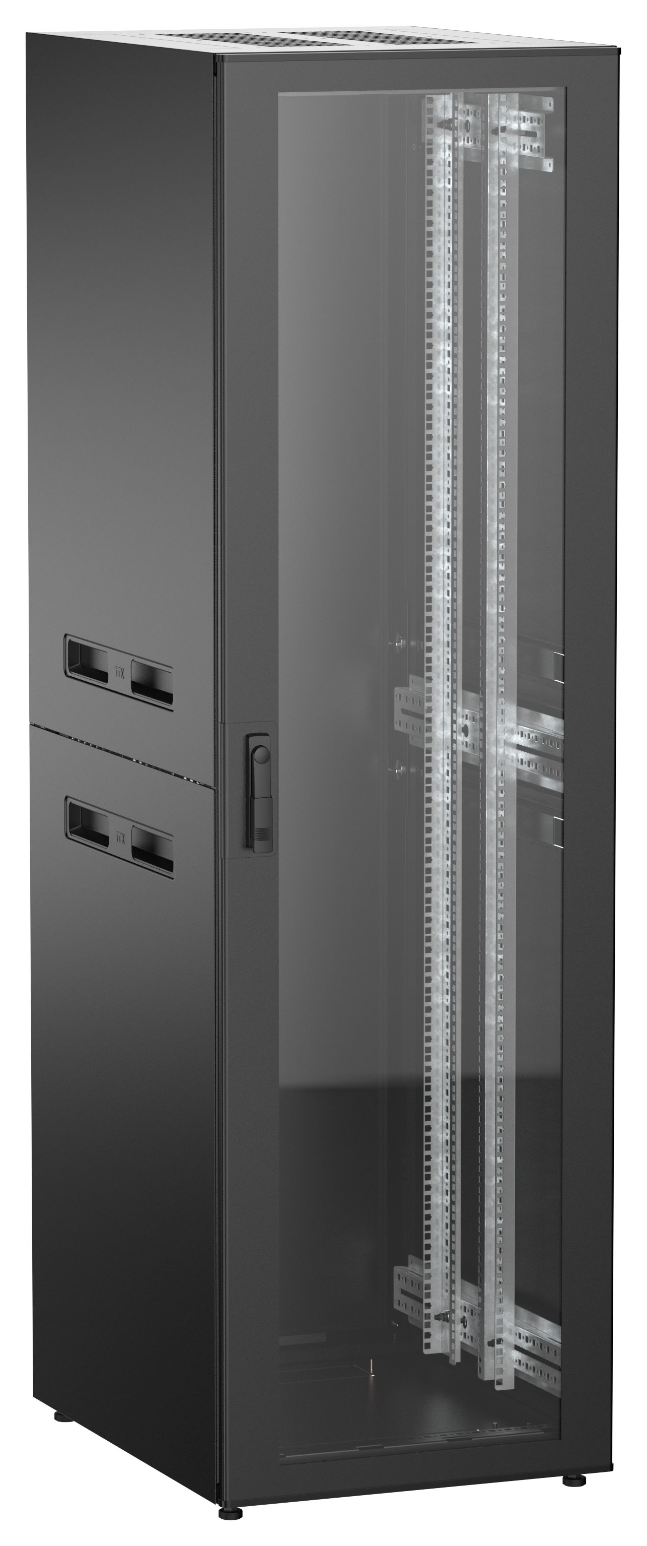 ITK UNITBOX N Шкаф сетевой 19" напольный 42U 600х800мм стеклянная передняя дверь черный