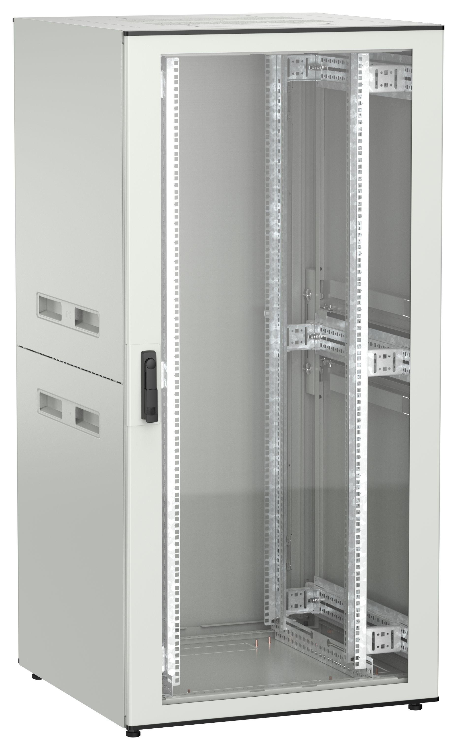 ITK UNITBOX N Шкаф сетевой 19" напольный 33U 800х800мм стеклянная передняя дверь задняя металлическая серый