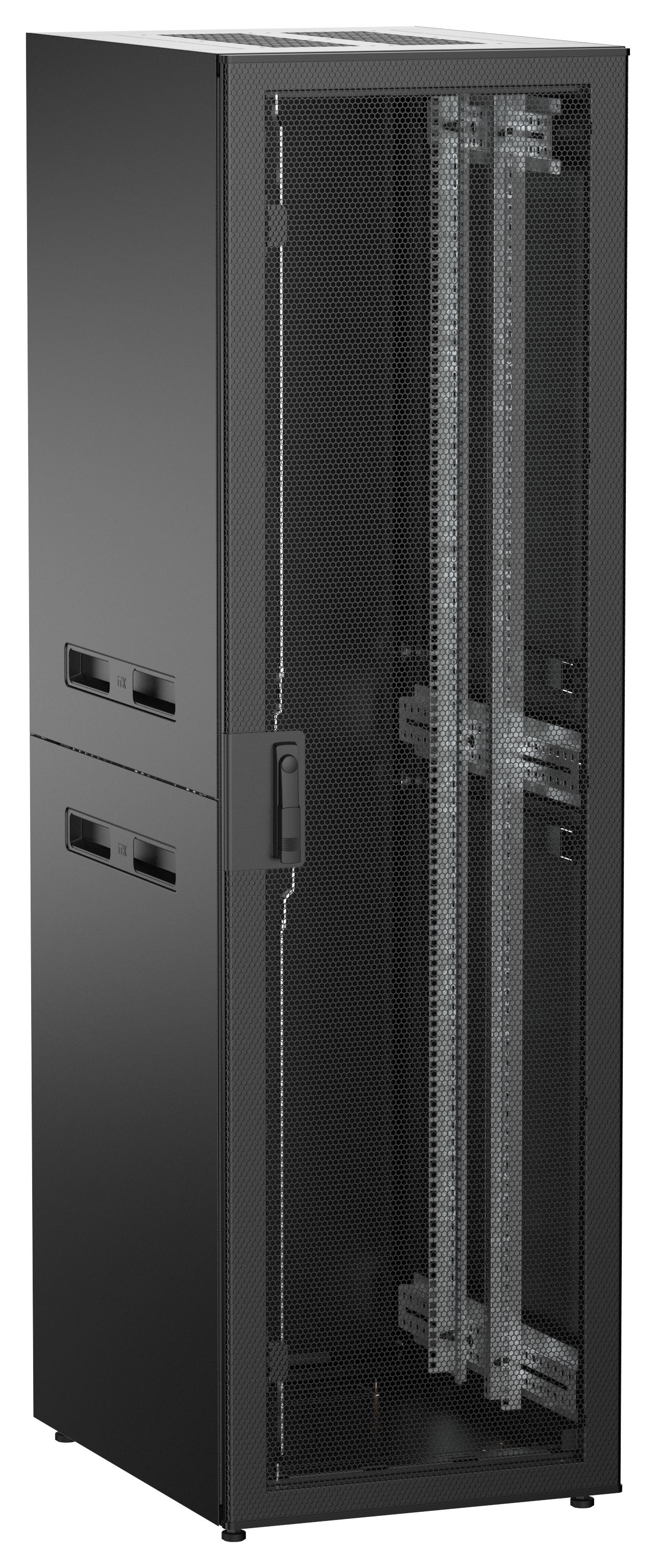 ITK UNITBOX N Шкаф сетевой 19" напольный 42U 600х800мм перфорированная передняя дверь черный