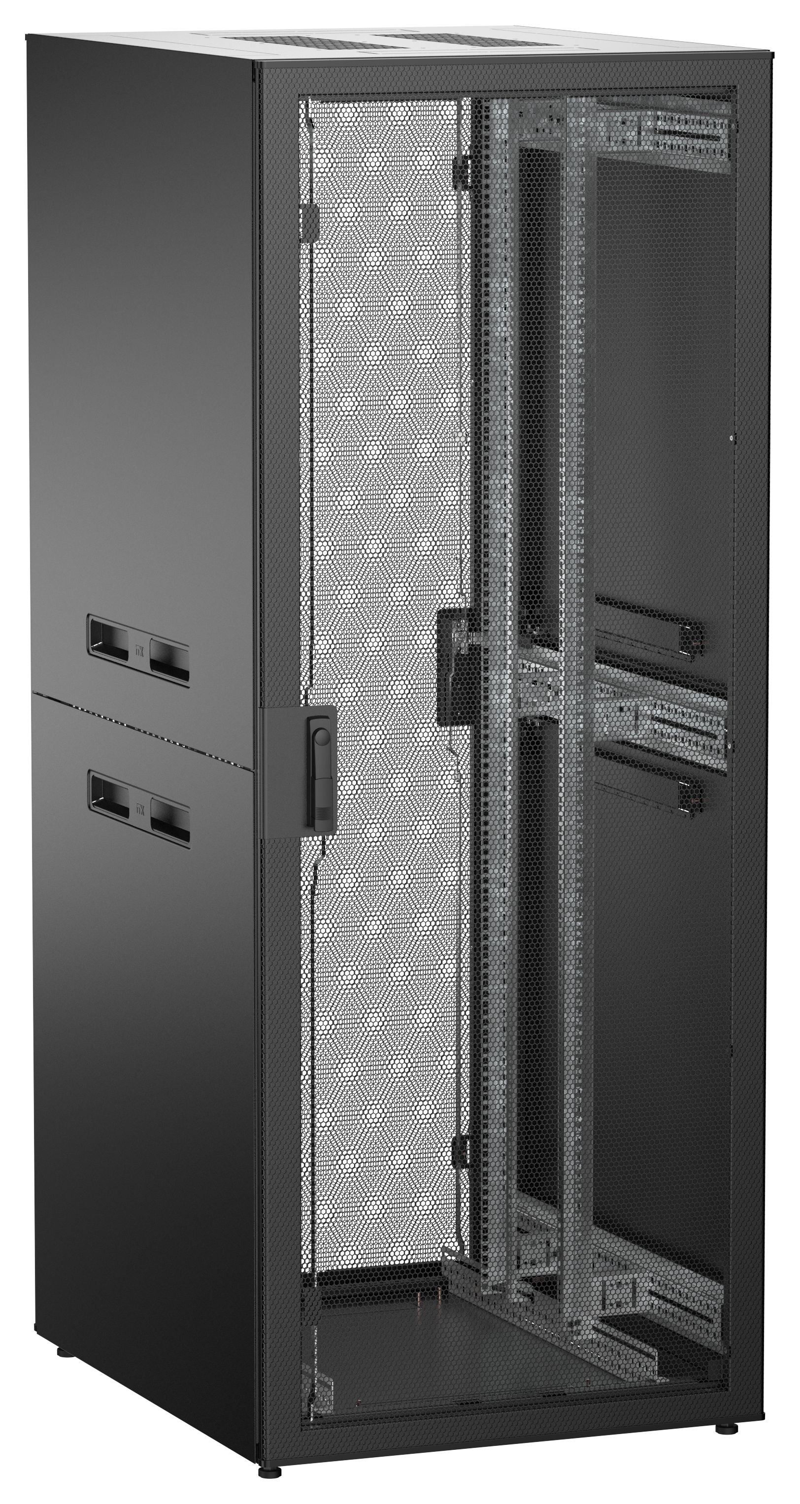 ITK UNITBOX N Шкаф сетевой 19" напольный 42U 800х1000мм перфорированная передняя дверь задняя перфорированная черный