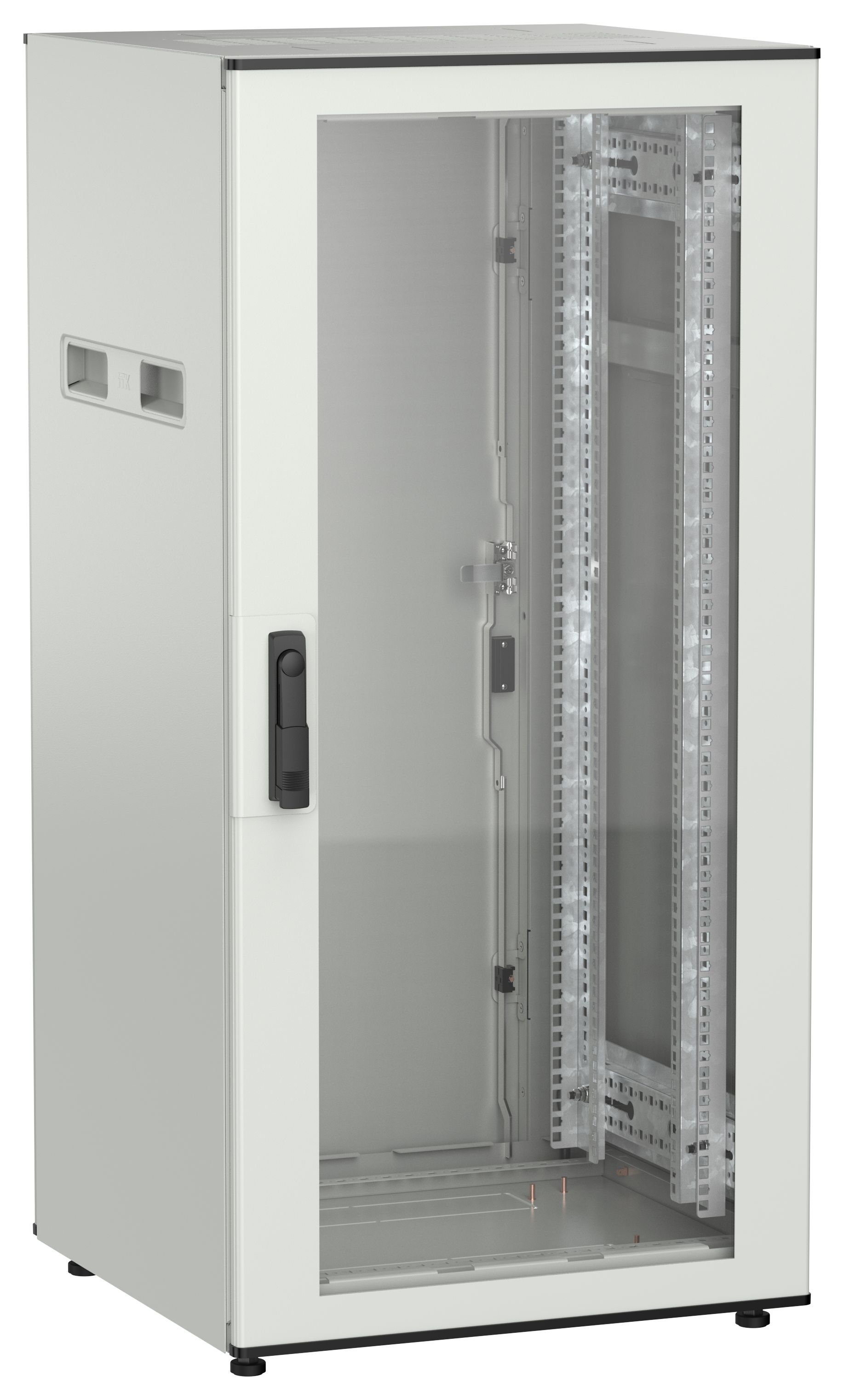 ITK UNITBOX N Шкаф сетевой 19" напольный 24U 600х600мм стеклянная передняя дверь задняя металлическая серый