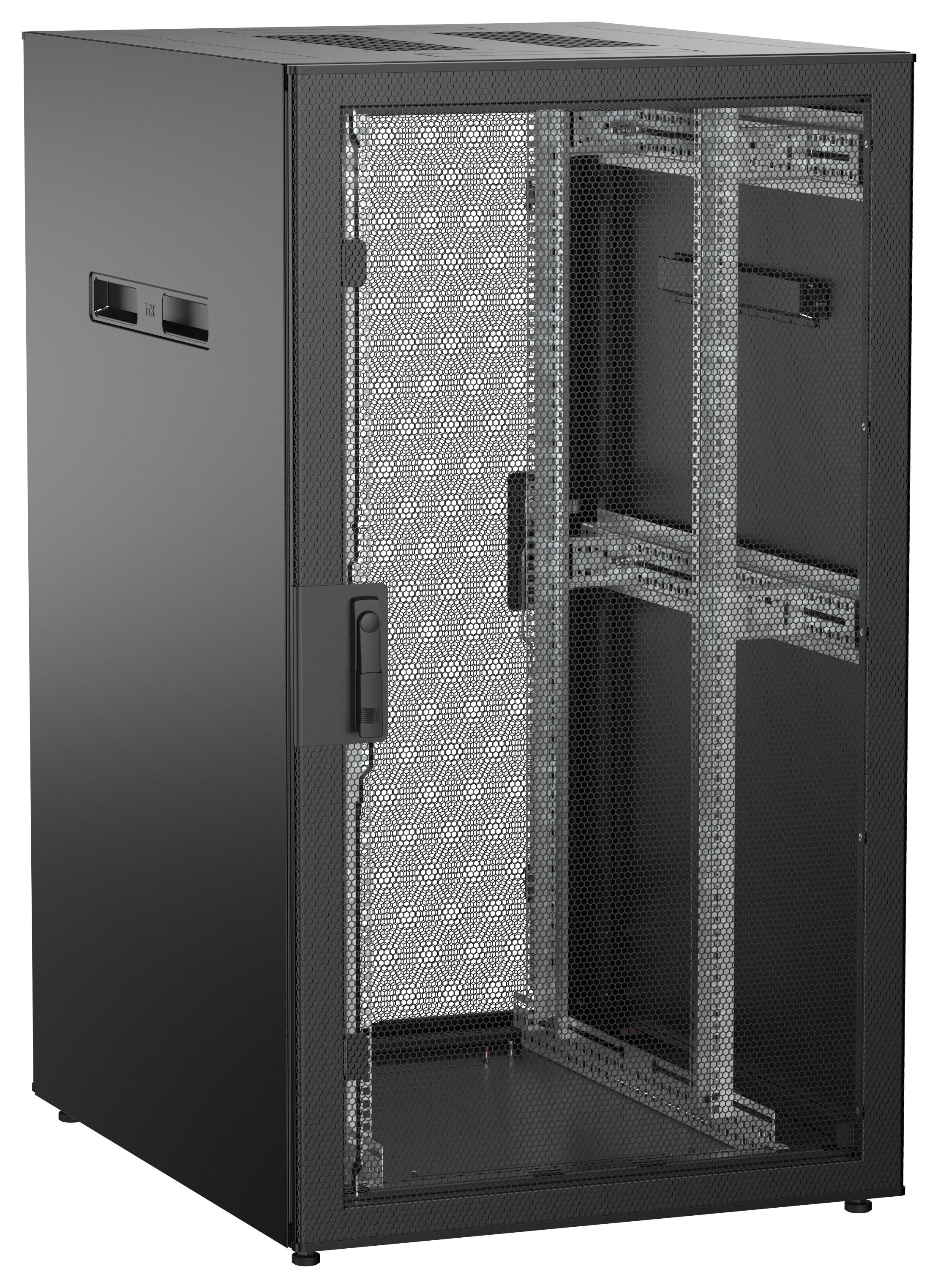 ITK UNITBOX N Шкаф сетевой 19" напольный 28U 800х1000мм перфорированная передняя дверь задняя перфорированная черный