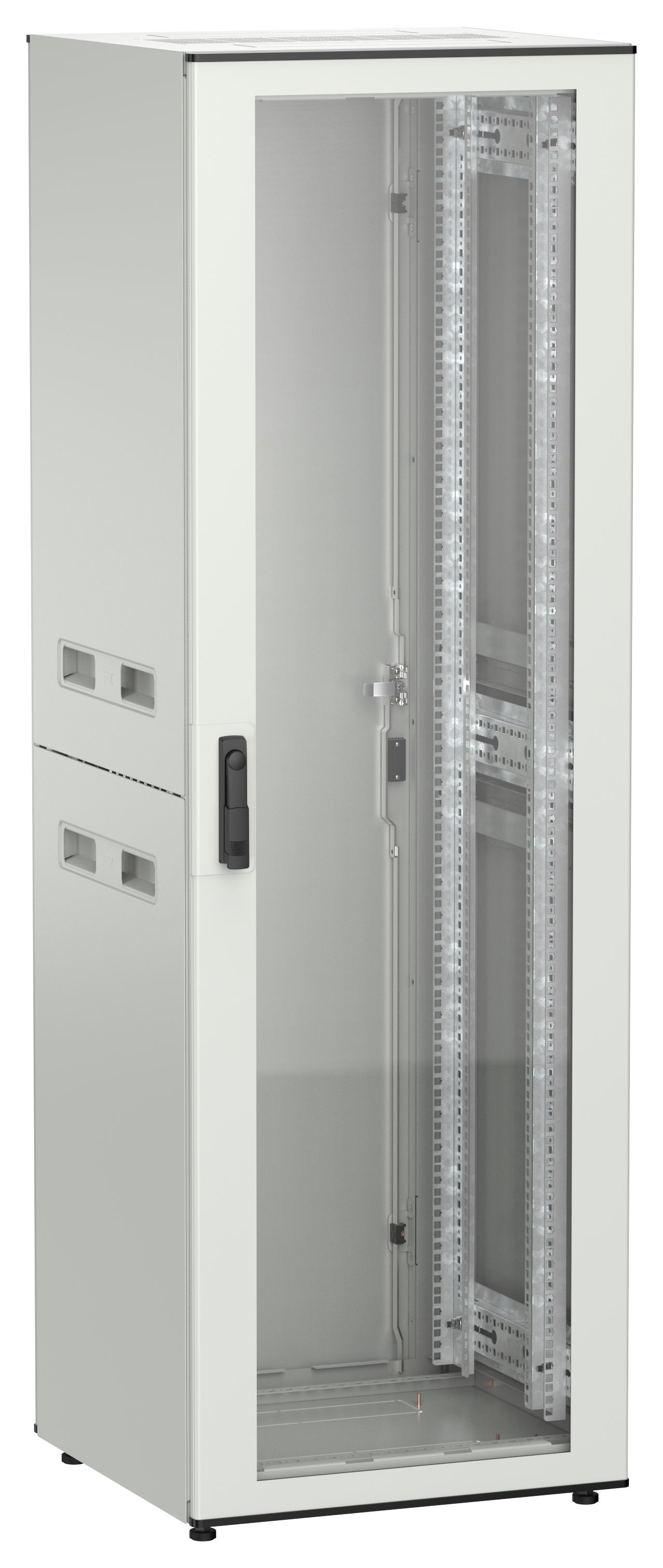 ITK UNITBOX N Шкаф сетевой 19" напольный 38U 600х600мм стеклянная передняя дверь задняя металлическая серый