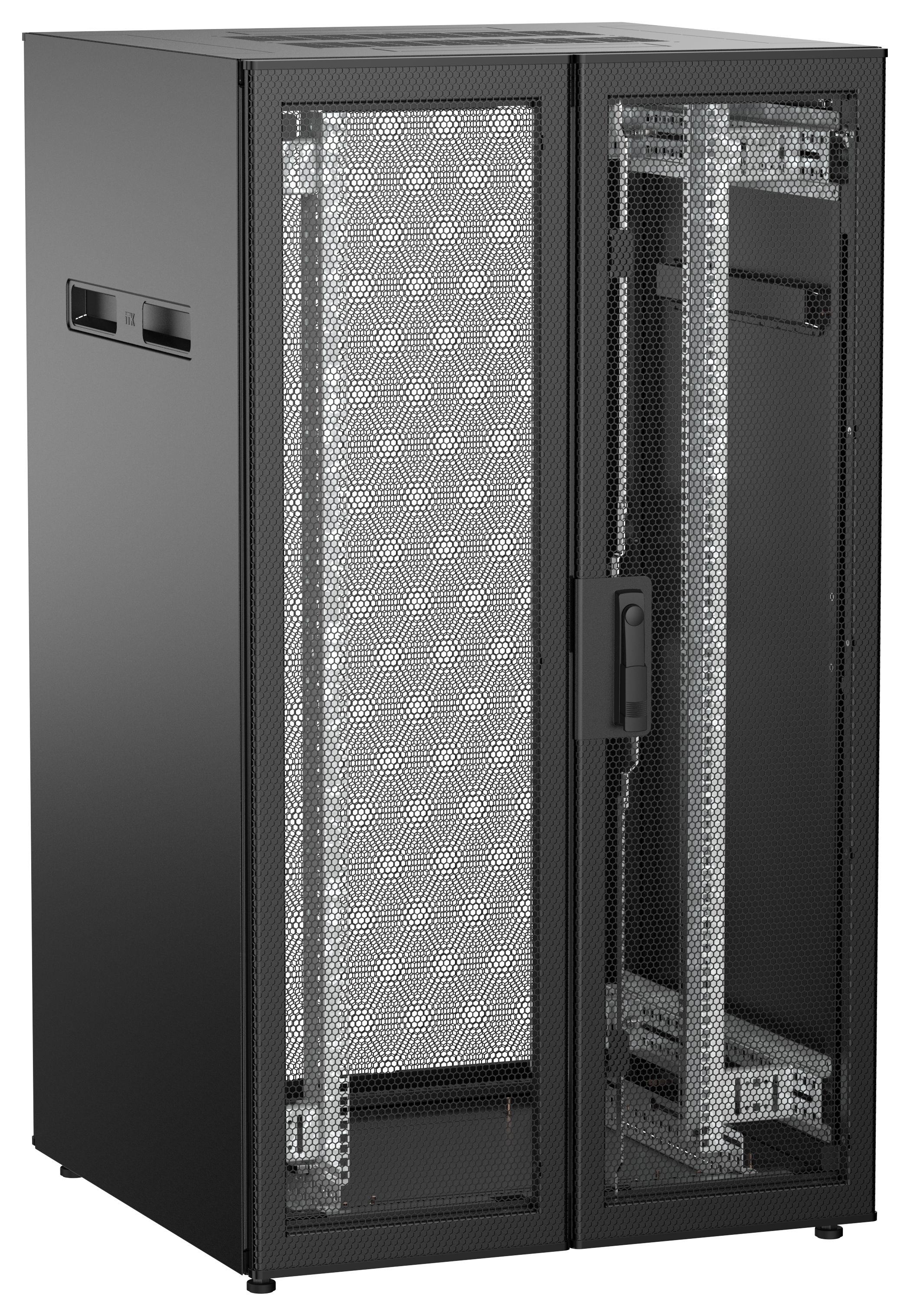 ITK UNITBOX N Шкаф сетевой 19" напольный 28U 800х800мм двери перфорированная металлическая двустворчатая перфорированная черный