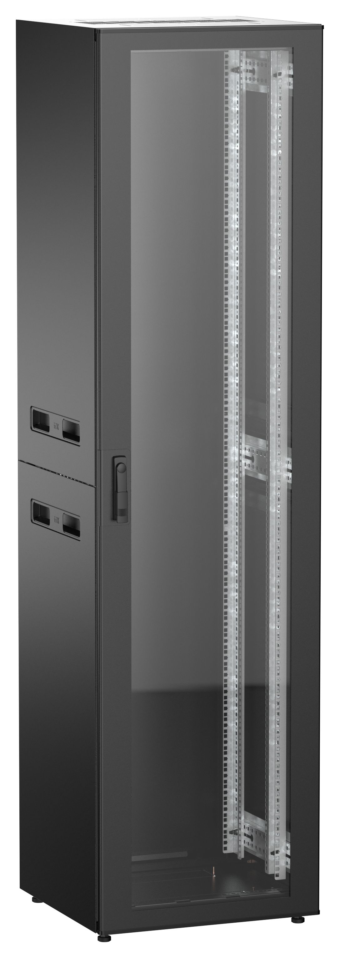 ITK UNITBOX N Шкаф сетевой 19" напольный 47U 600х600мм стеклянная передняя дверь черный