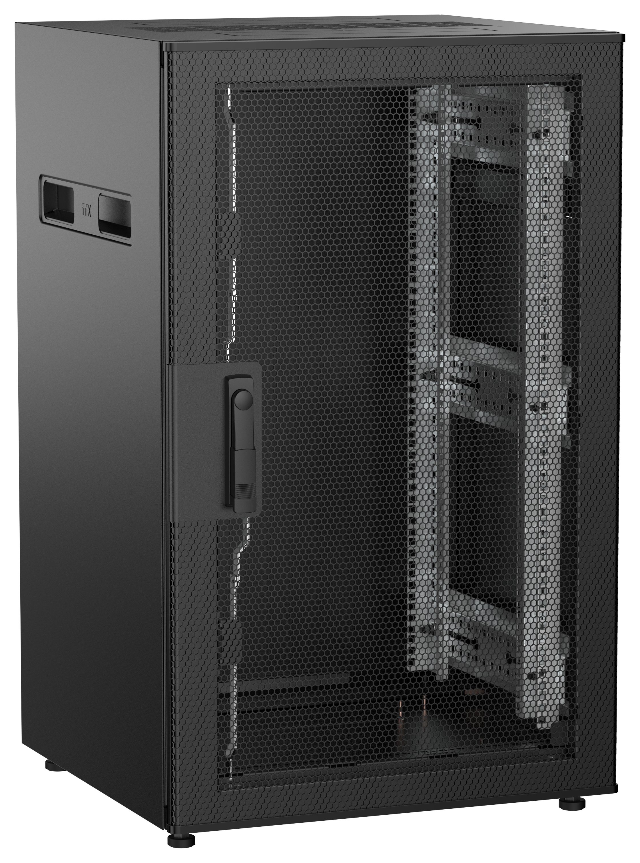 ITK UNITBOX N Шкаф сетевой 19" напольный 18U 600х600мм перфорированная передняя дверь черный