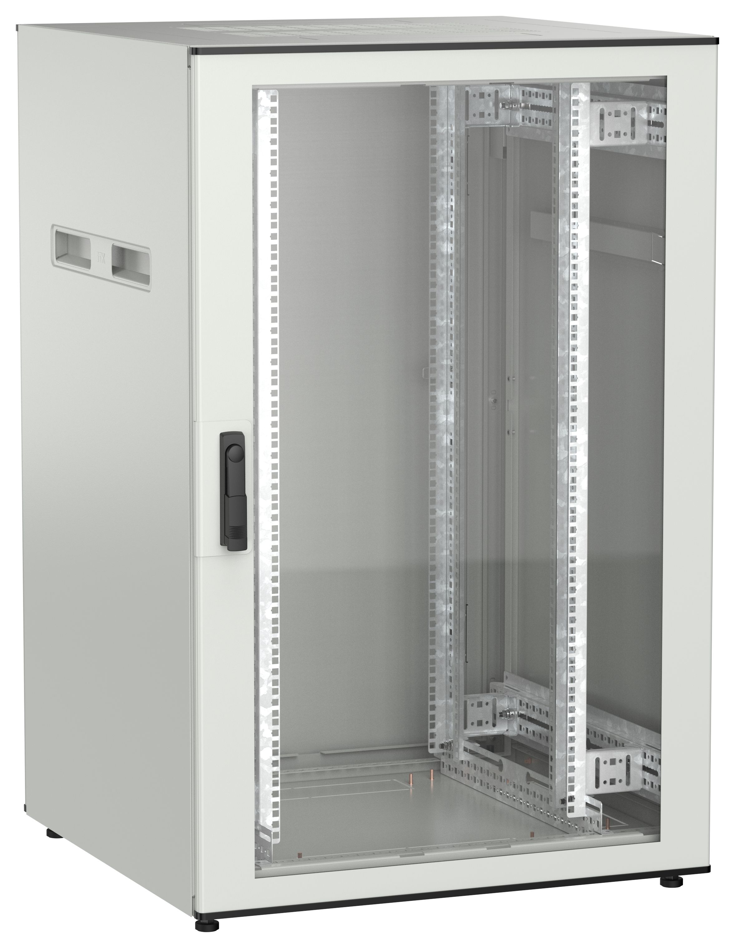ITK UNITBOX N Шкаф сетевой 19" напольный 24U 800х800мм стеклянная передняя дверь задняя металлическая серый
