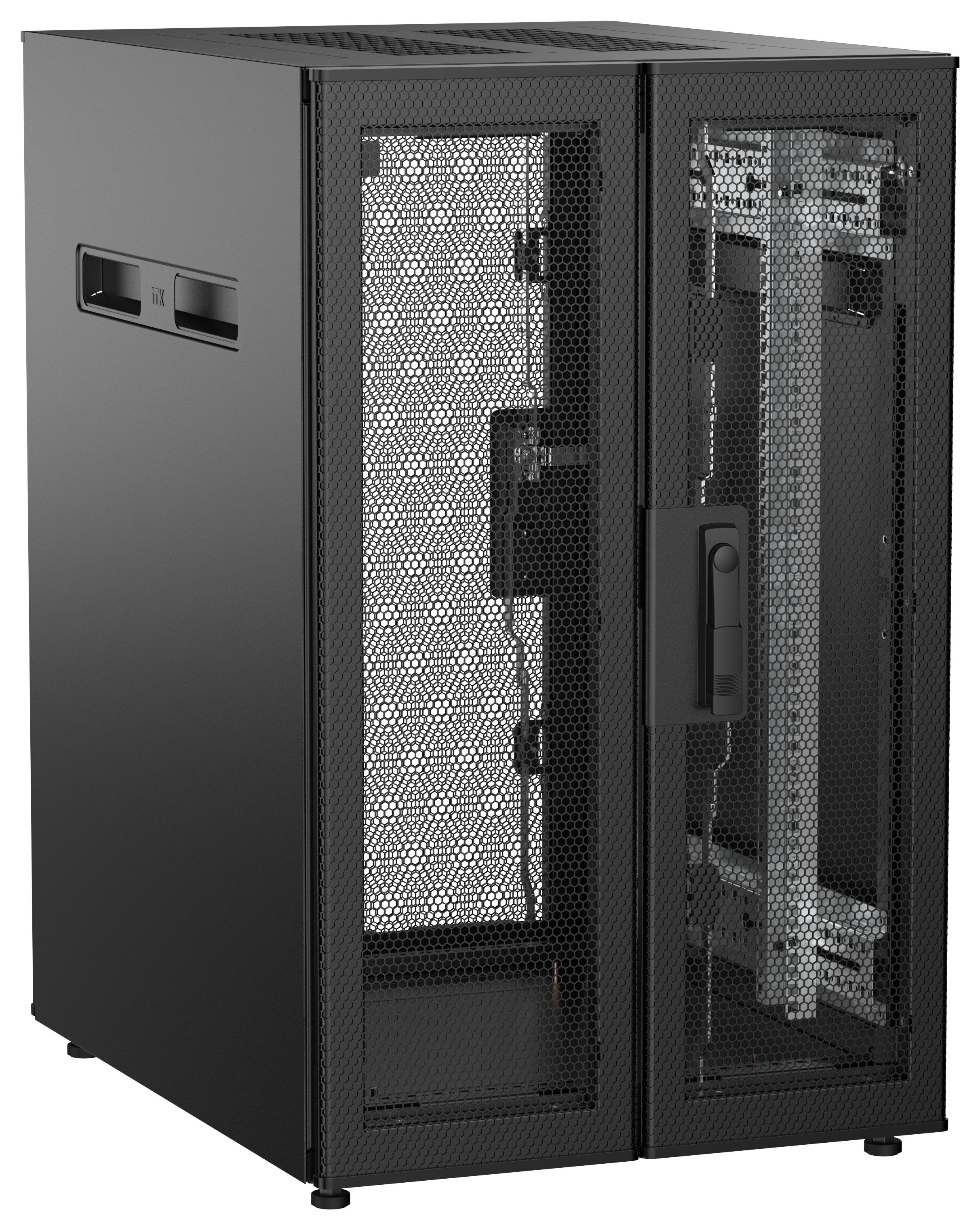 ITK UNITBOX N Шкаф сетевой 19" напольный 18U 600х800мм двери перфорированная металлическая двустворчатая перфорированная черный
