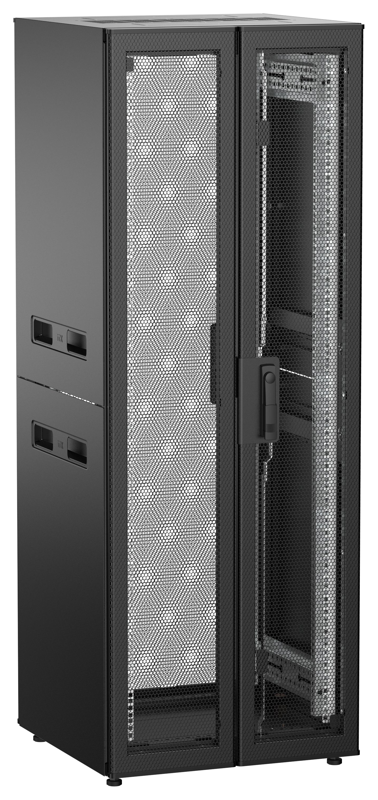 ITK UNITBOX N Шкаф сетевой 19" напольный 33U 600х600мм двери перфорированная металлическая двустворчатая перфорированная черный