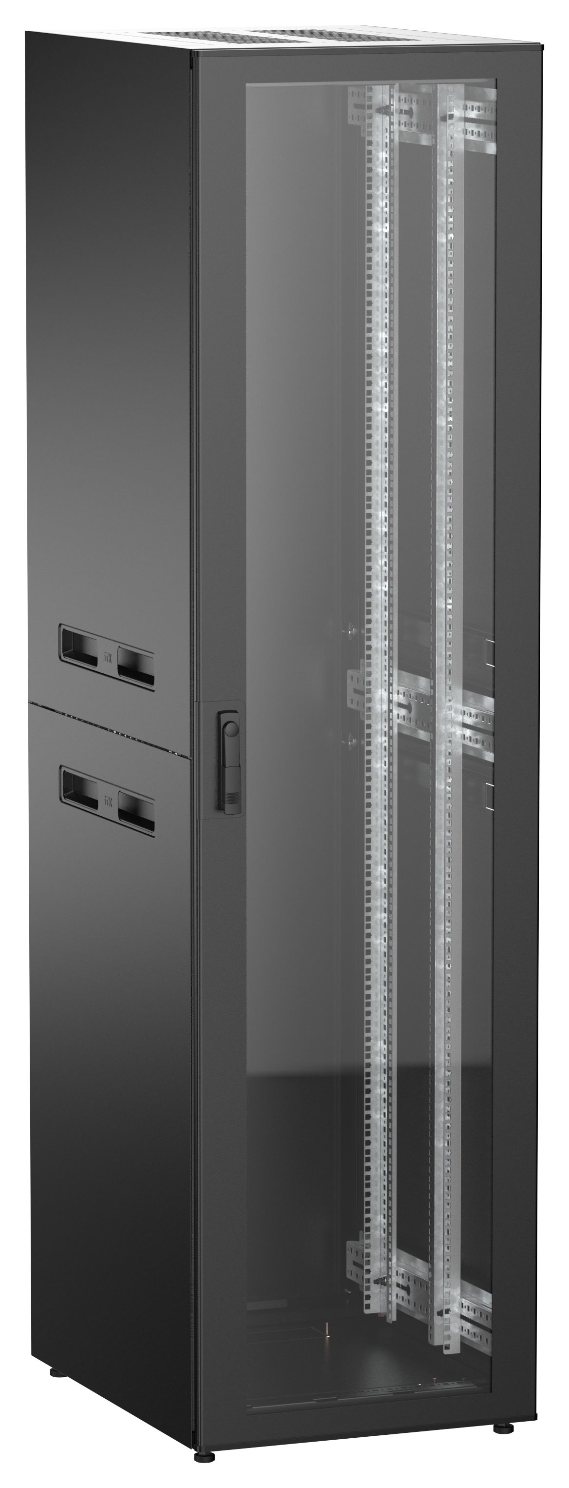 ITK UNITBOX N Шкаф сетевой 19" напольный 47U 600х800мм стеклянная передняя дверь черный
