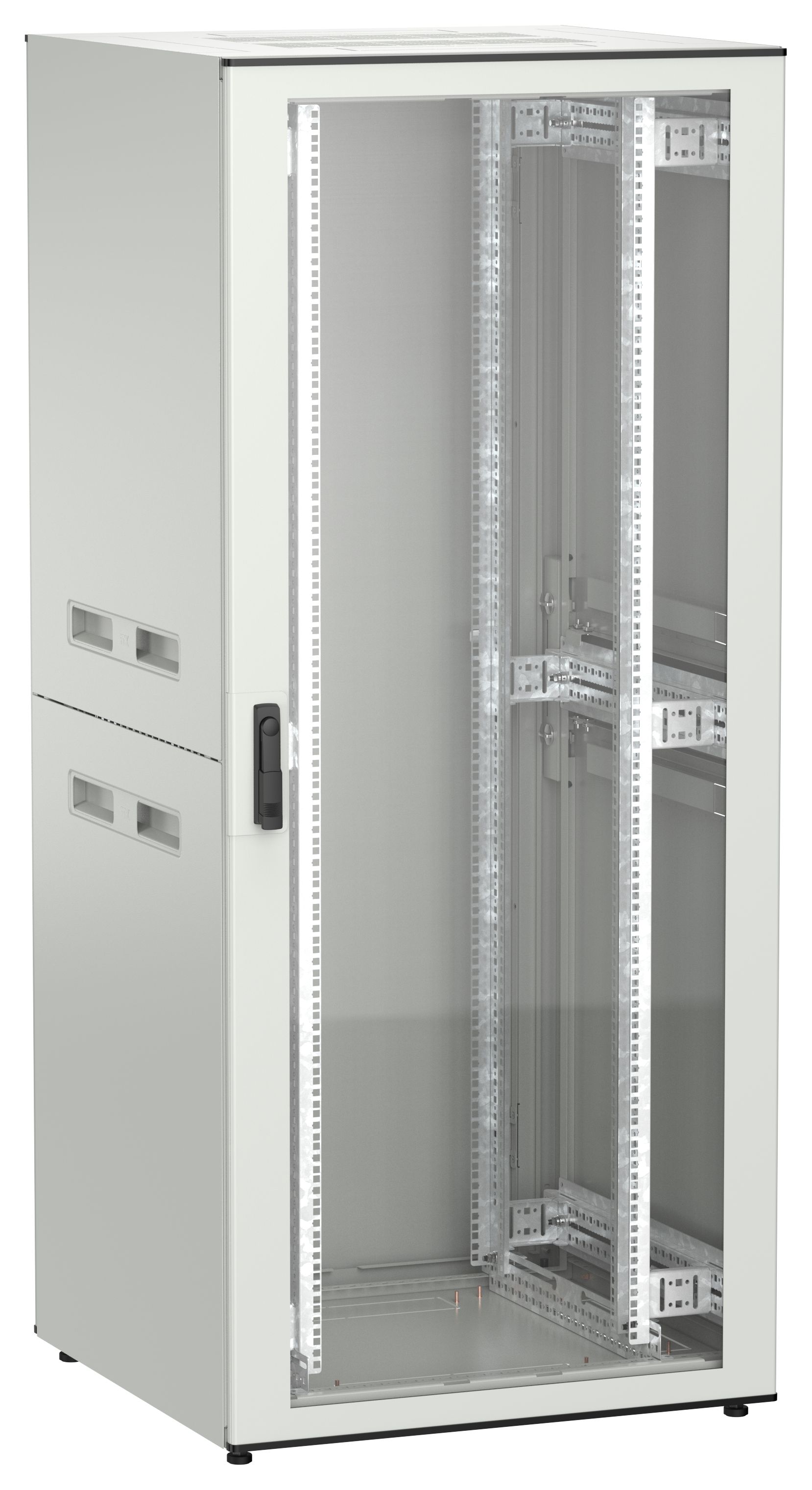 ITK UNITBOX N Шкаф сетевой 19" напольный 38U 800х800мм стеклянная передняя дверь задняя металлическая серый