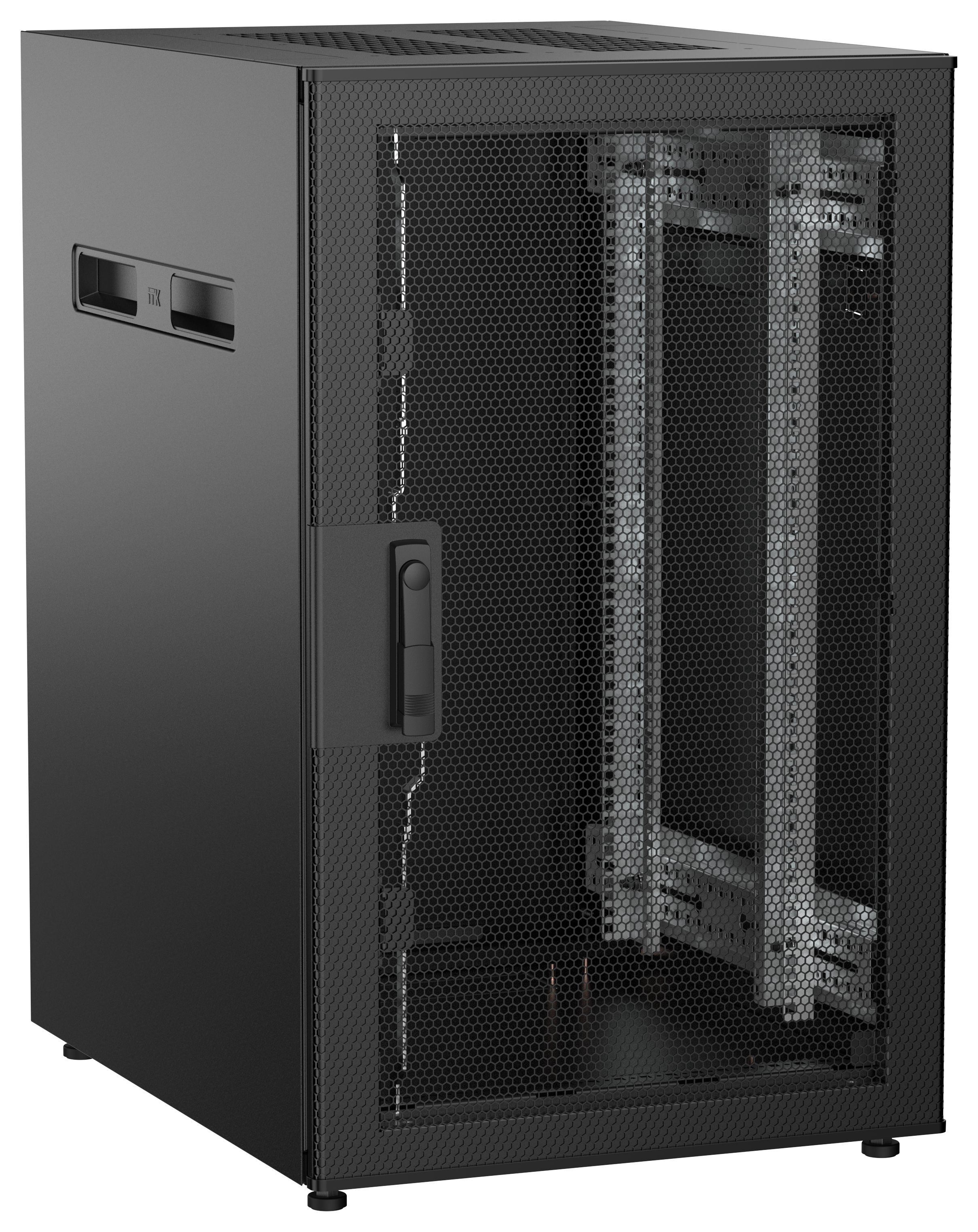 ITK UNITBOX N Шкаф сетевой 19" напольный 18U 600х800мм перфорированная передняя дверь черный