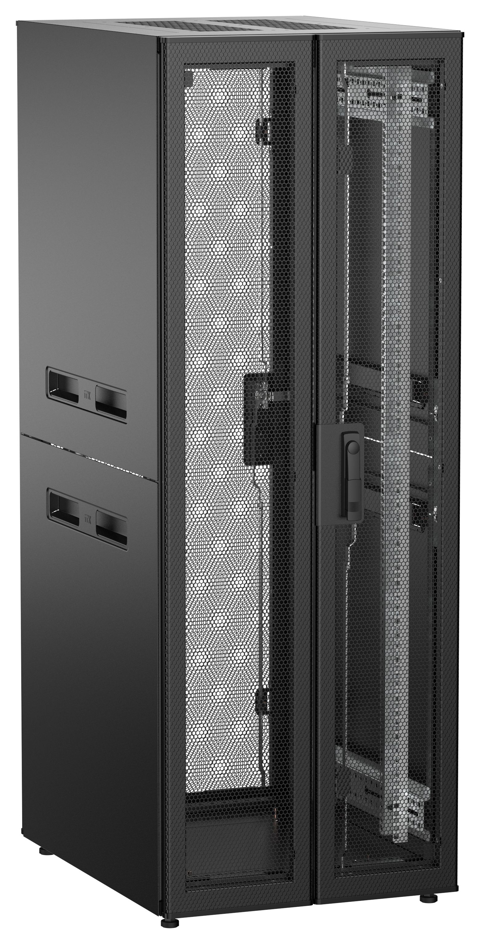 ITK UNITBOX N Шкаф сетевой 19" напольный 33U 600х800мм двери перфорированная металлическая двустворчатая перфорированная черный