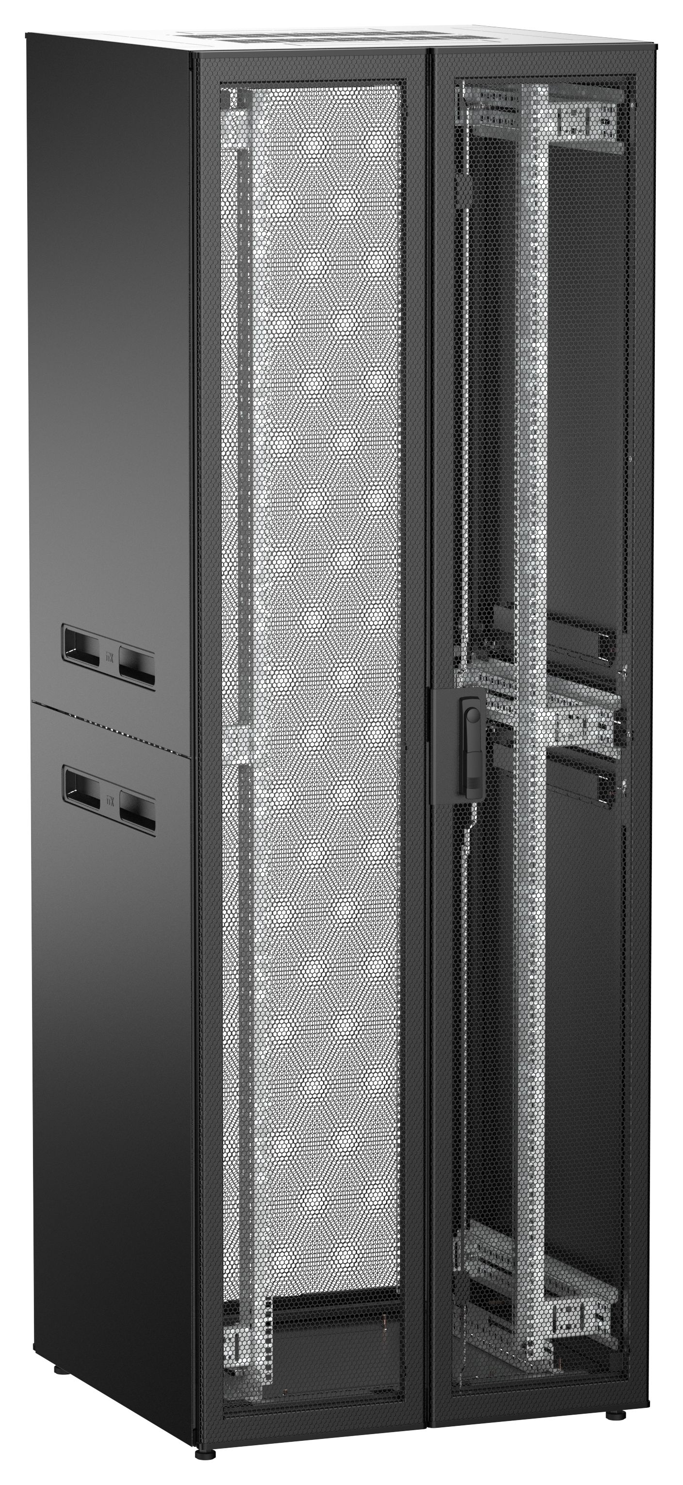 ITK UNITBOX N Шкаф сетевой 19" напольный 47U 800х800мм двери перфорированная металлическая двустворчатая перфорированная черный