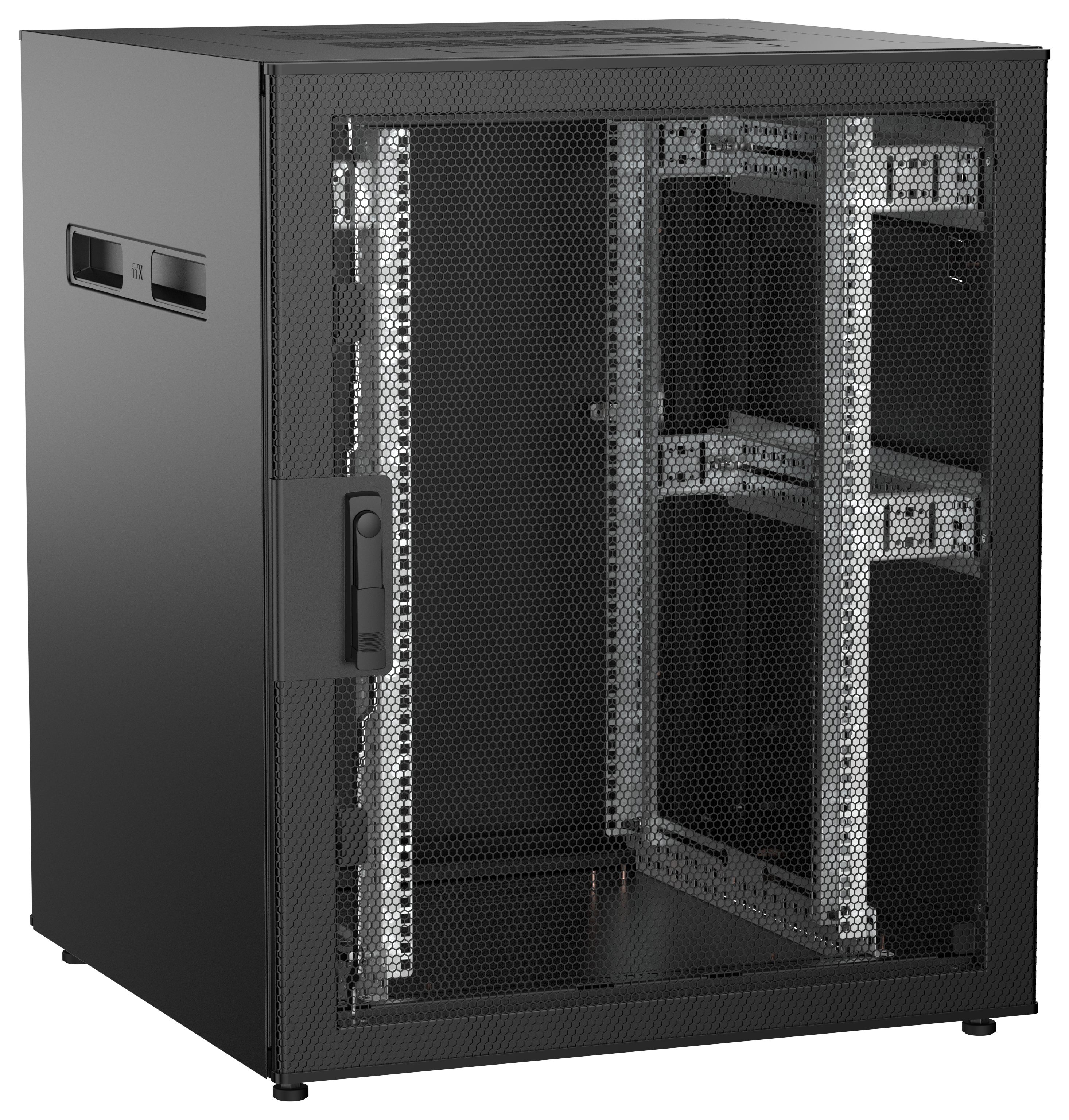 ITK UNITBOX N Шкаф сетевой 19" напольный 18U 800х800мм перфорированная передняя дверь задняя металлическая черный