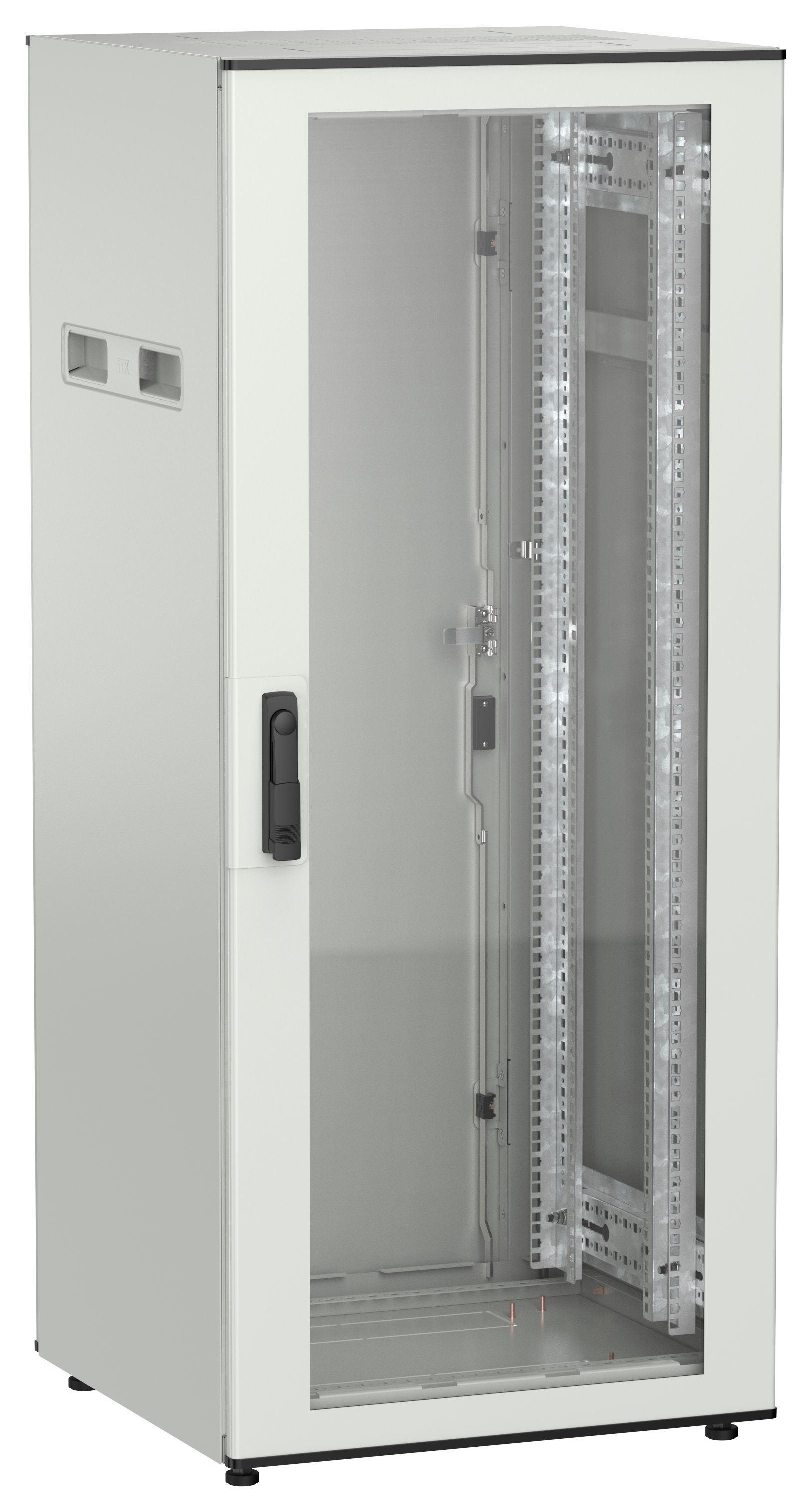 ITK UNITBOX N Шкаф сетевой 19" напольный 28U 600х600мм стеклянная передняя дверь задняя металлическая серый